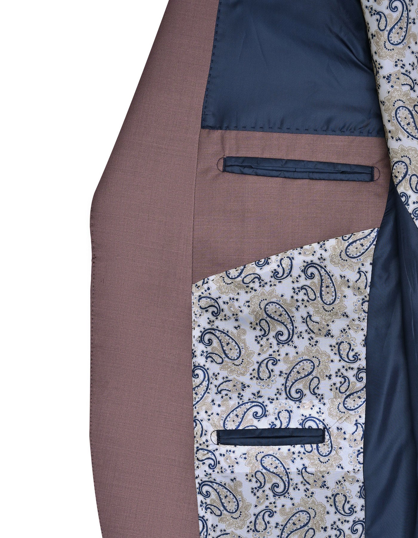 D Khaki Plain Classic Fit Suit - Image 6
