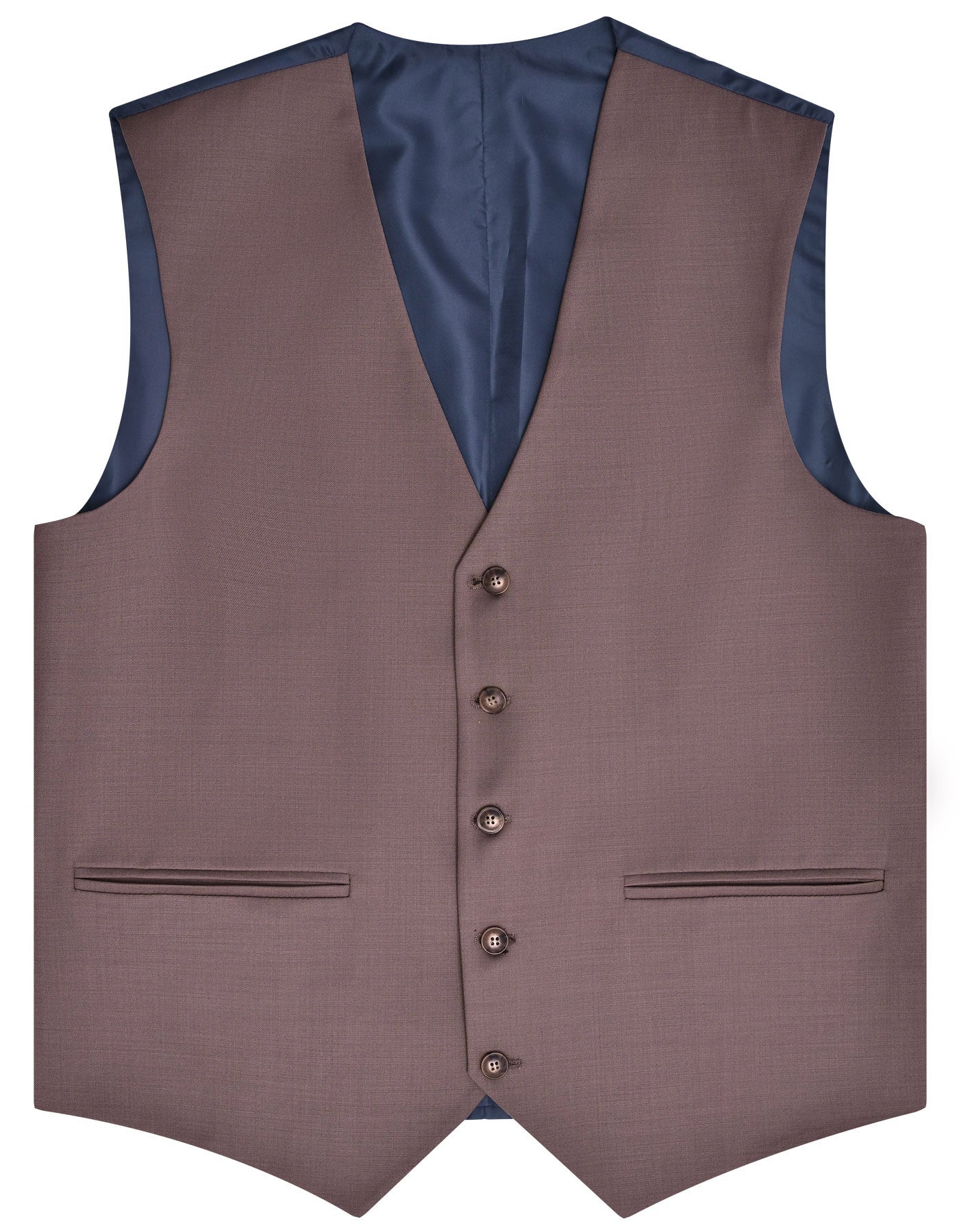 D Khaki Plain Tailored Smart Fit Suit - Image 3