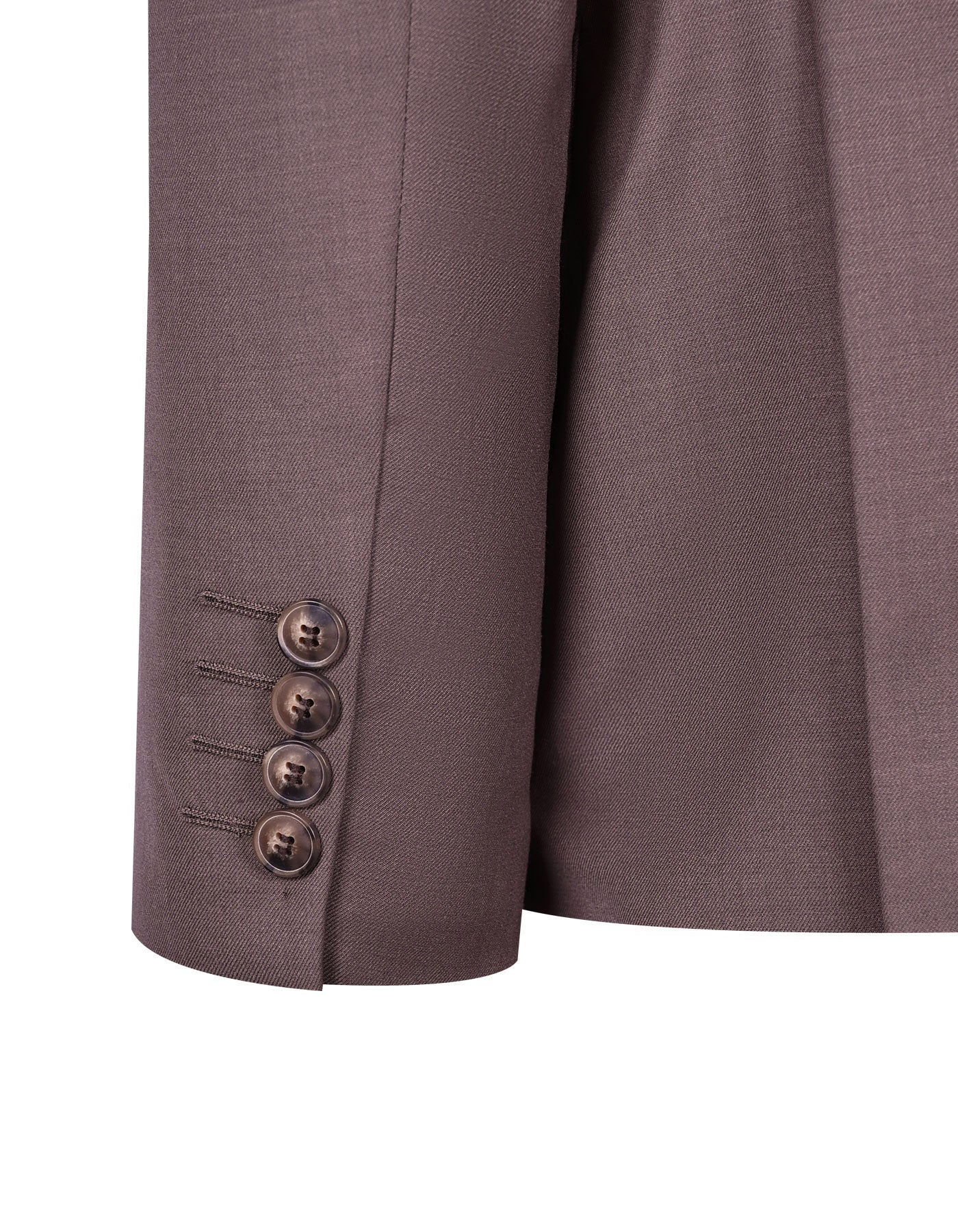D Khaki Plain Tailored Smart Fit Suit - Image 4