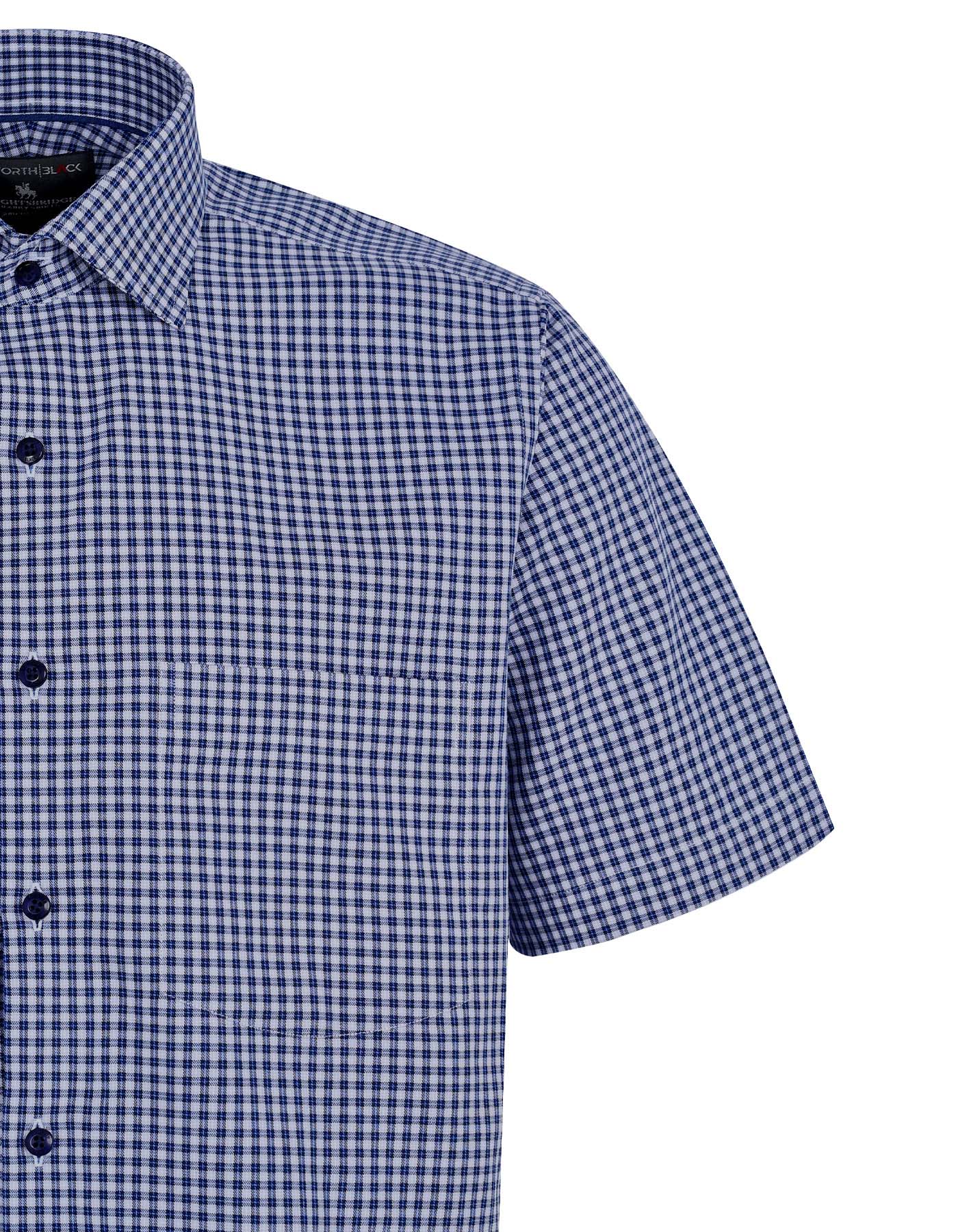 D Navy Check Smart Fit Shirt - Image 3