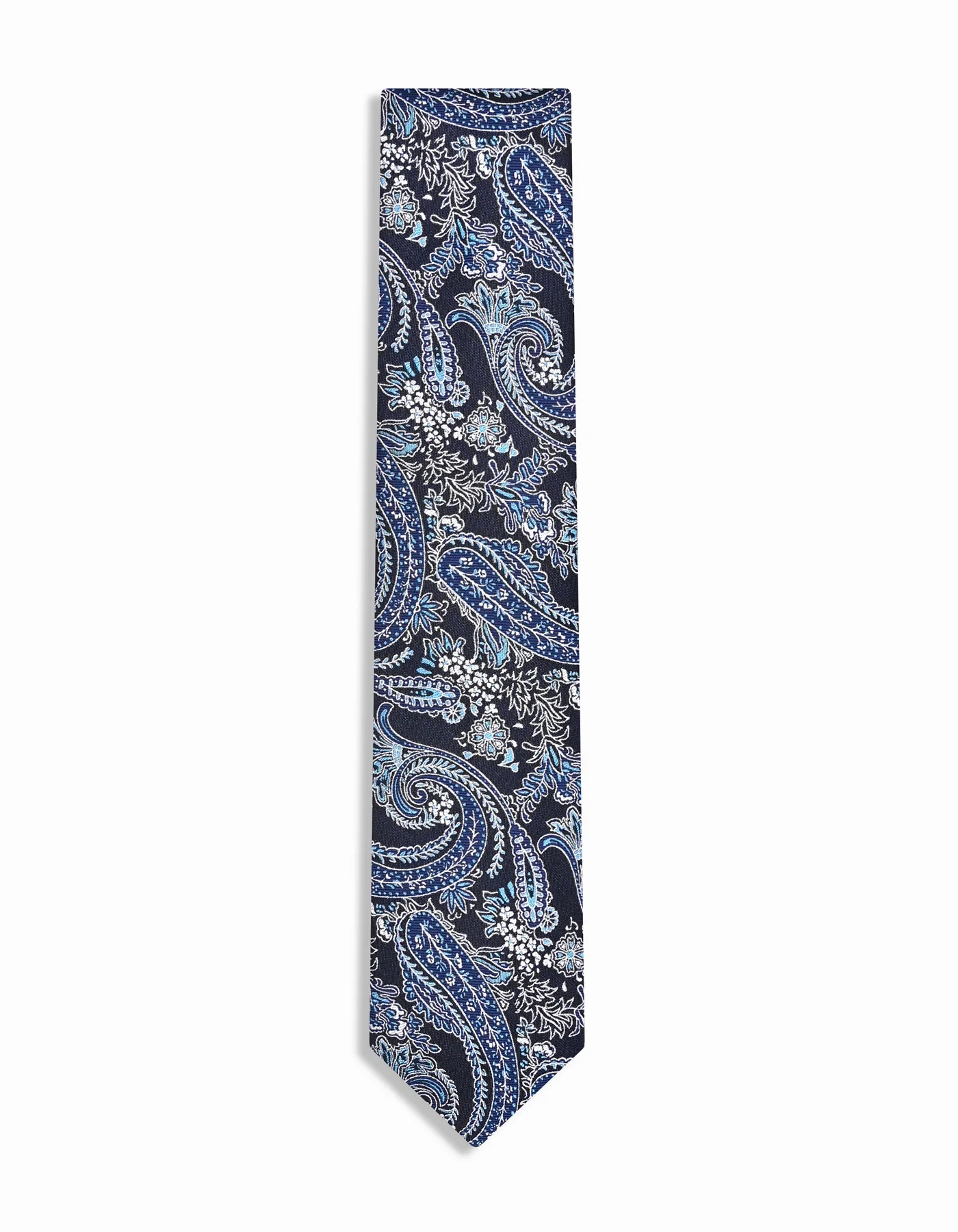 D Navy Floral Tie - Image 2