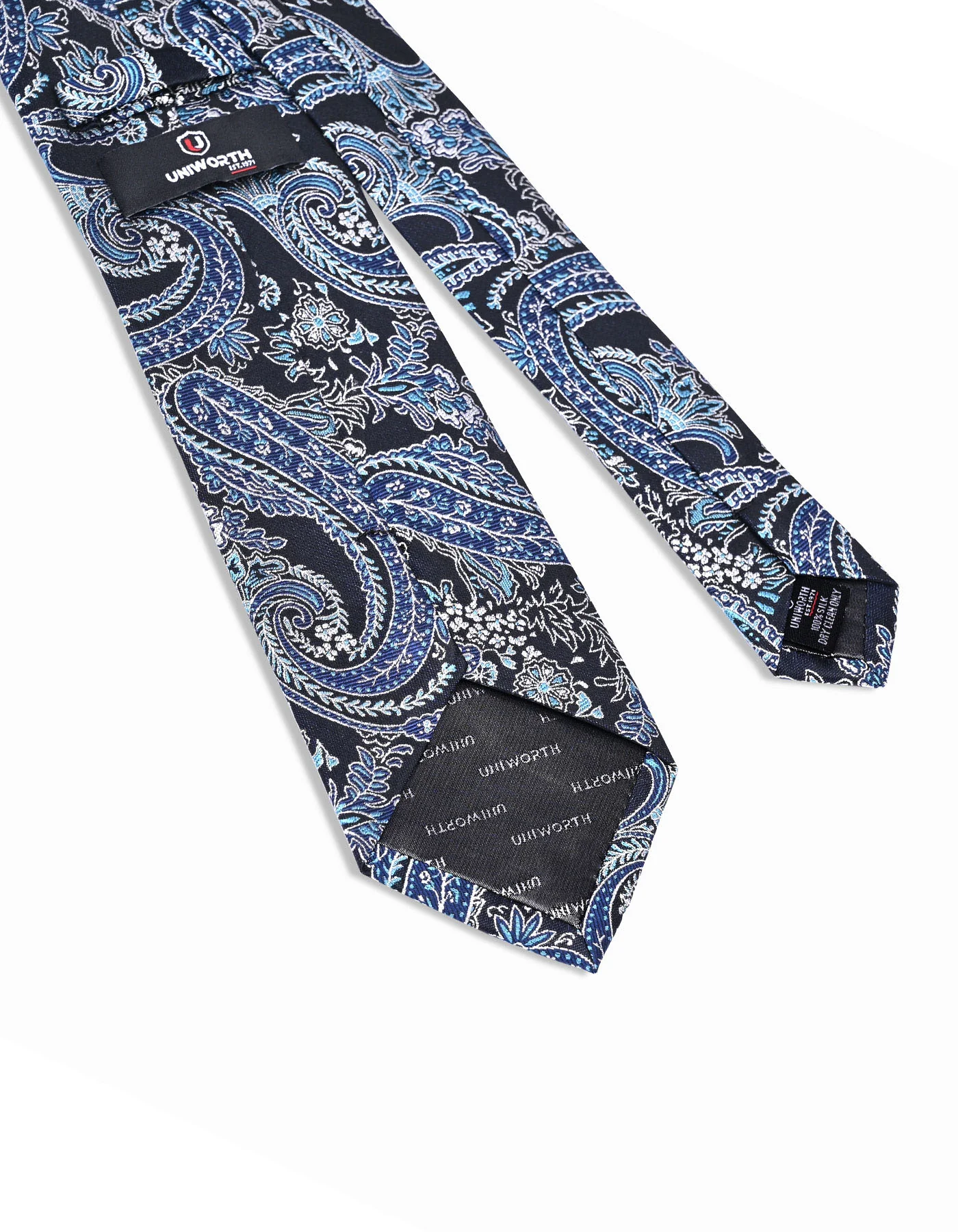 D Navy Floral Tie - Image 3