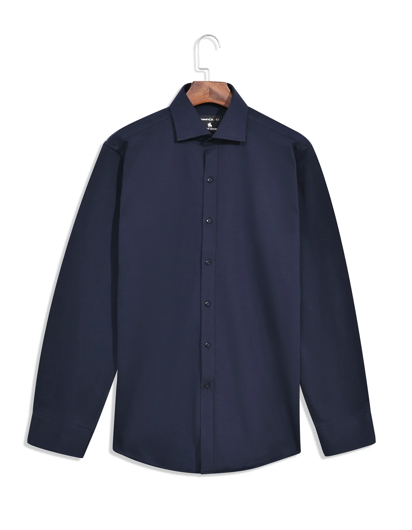 D Navy Plain Tailored Smart Fit Formal Shirt - Image 3