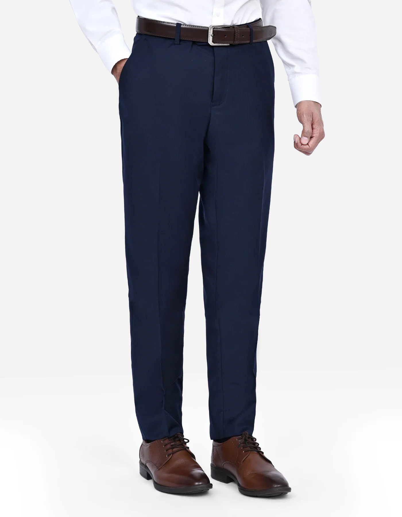D Navy Texture Classic Fit Suit - Image 2