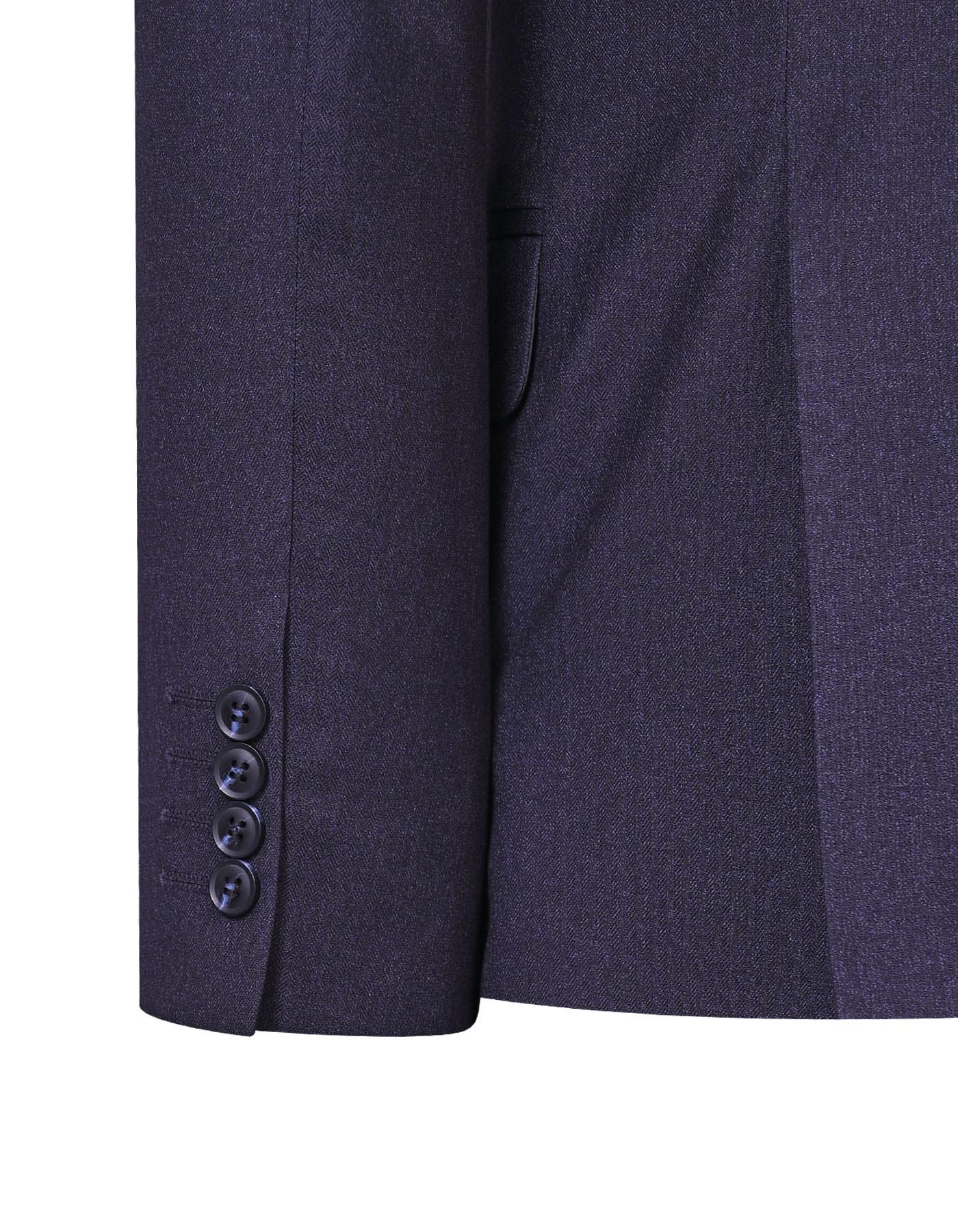 D Navy Texture Smart Fit Suit - Image 4