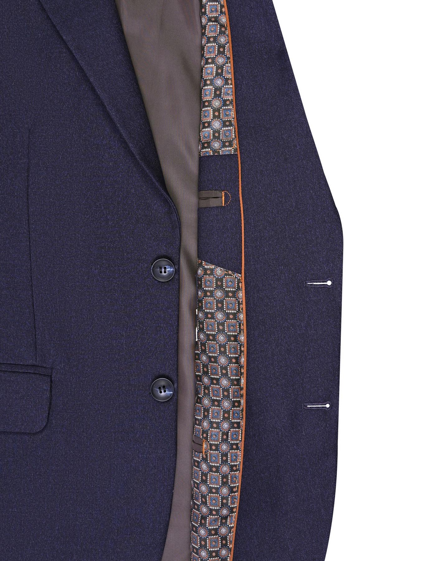 D Navy Texture Smart Fit Suit - Image 5