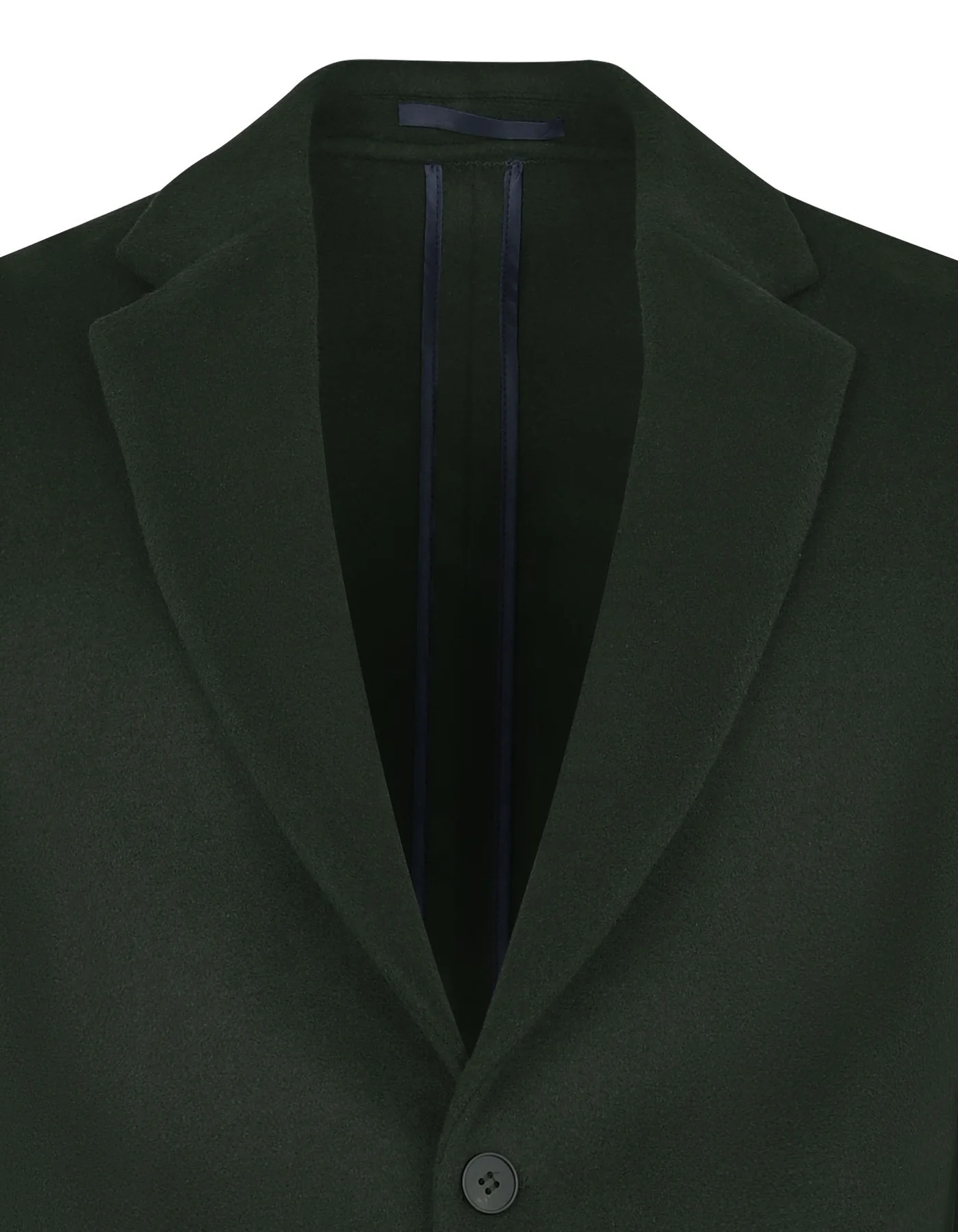 D Olive Notch Lapel Long Coat - Image 3