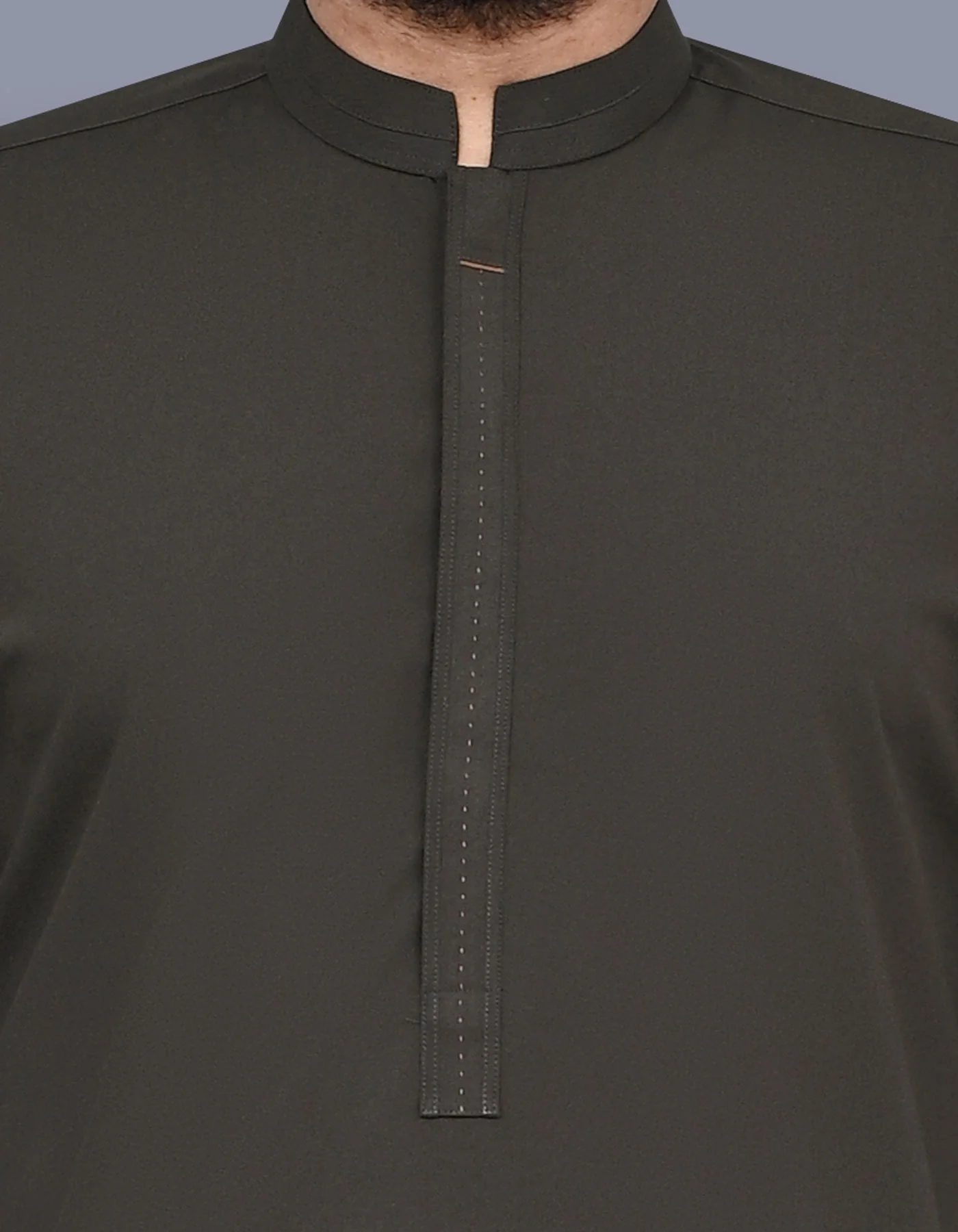 D Olive Plain Kameez Shalwar - Image 2
