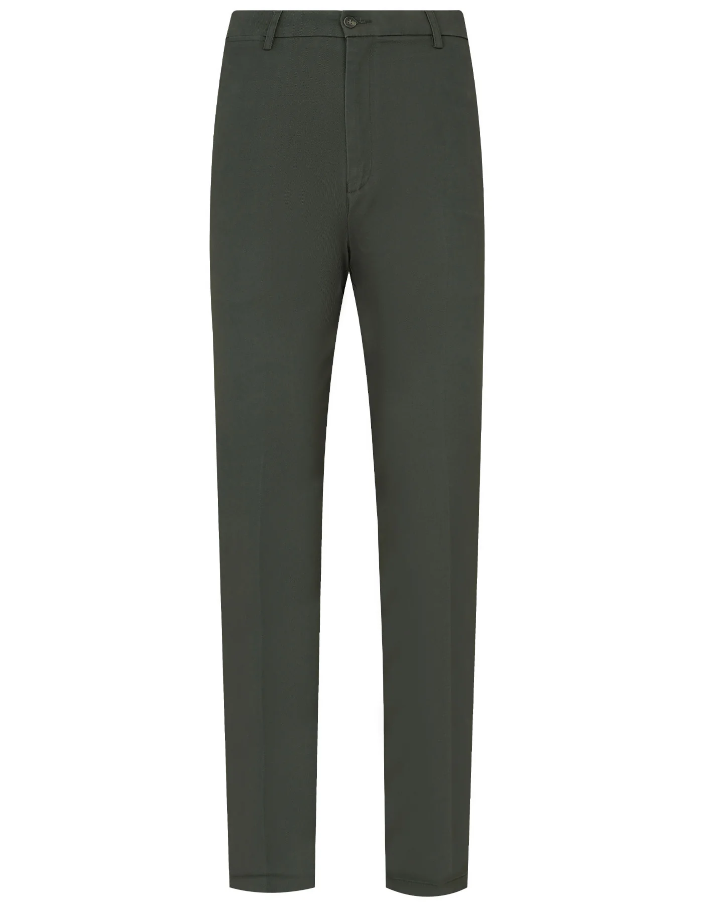 D Olive Plain Smart Fit Cotton Trouser