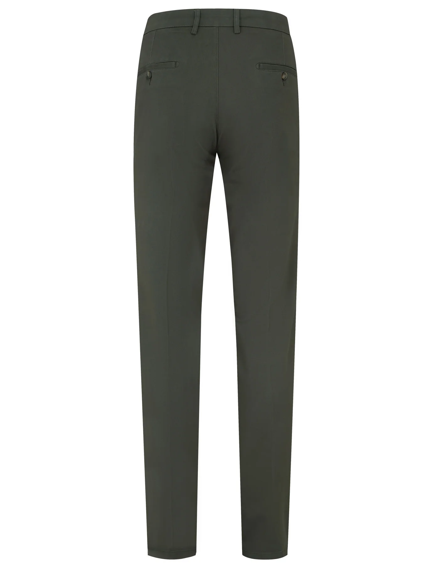 D Olive Plain Smart Fit Cotton Trouser - Image 5