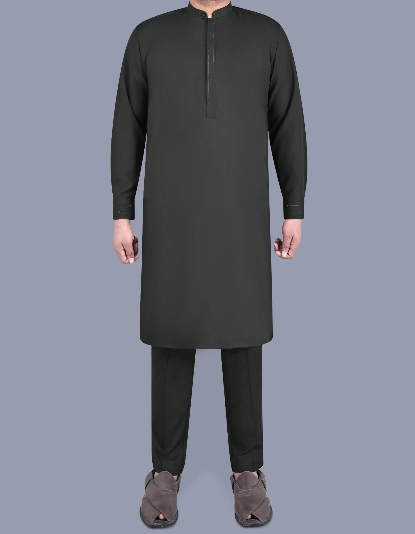D Olive Texture Kurta Pajama
