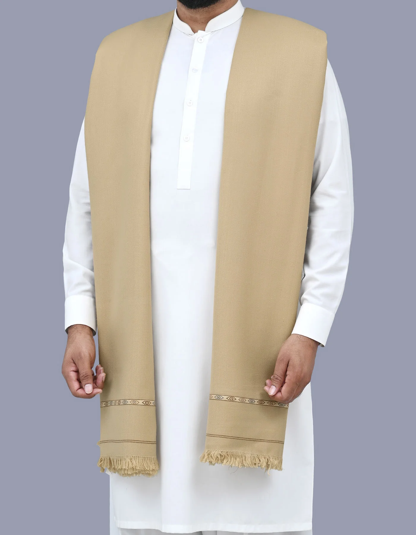 D Skin Plain 100% Acrylic Men Shawl - Image 3