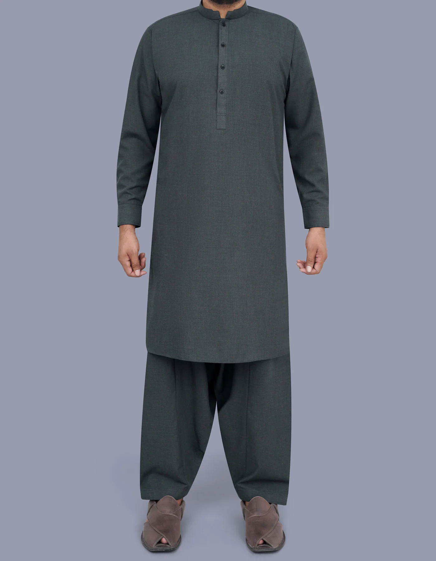 D Teal Texture Kameez Shalwar