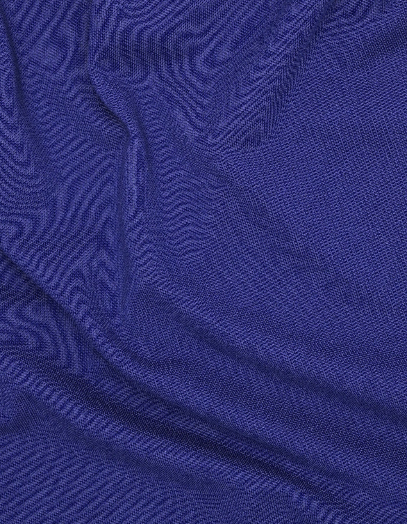 E Blue Plain Pique Polo Shirt - Image 6