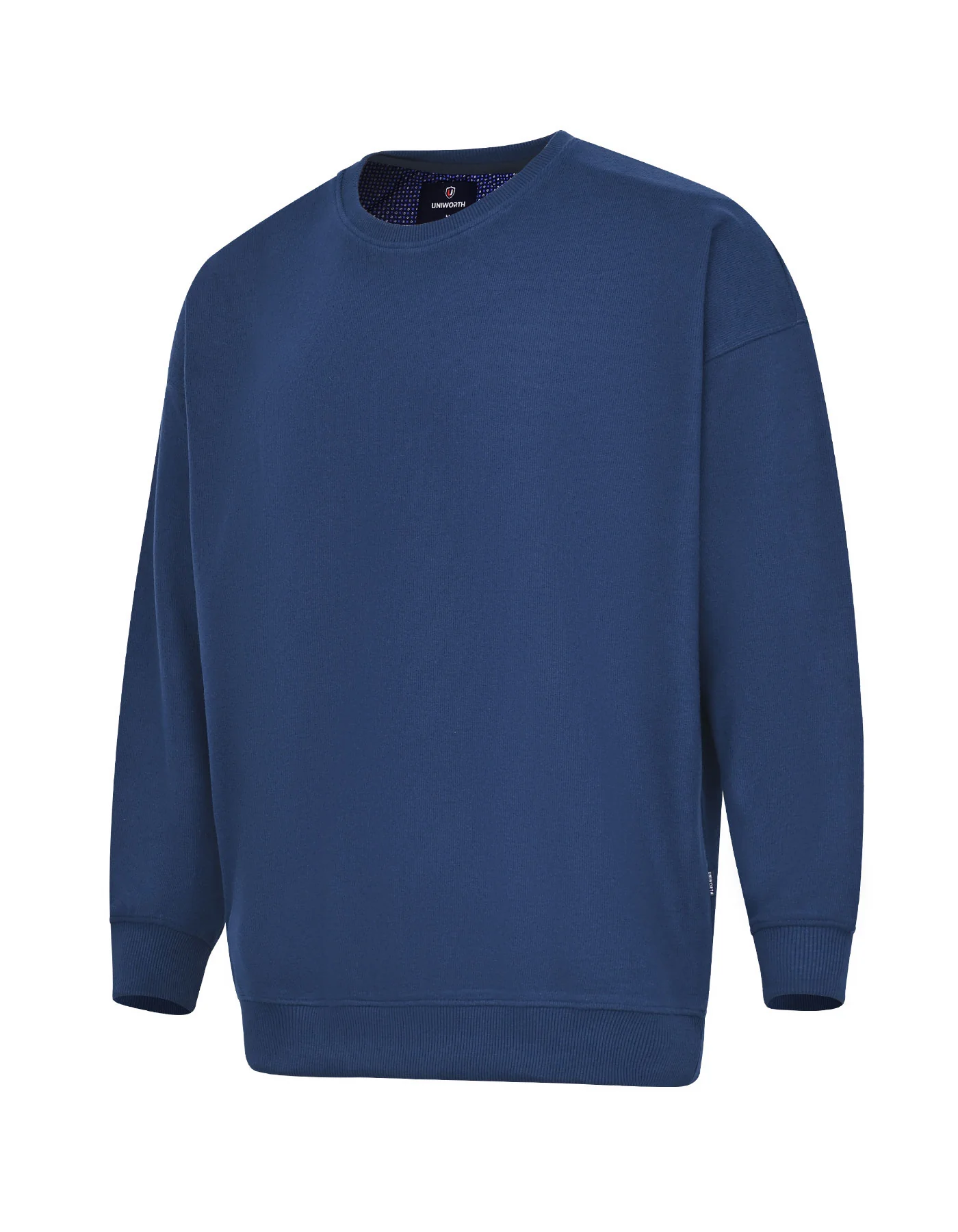 E Blue Plain Relax Fit Sweatshirt