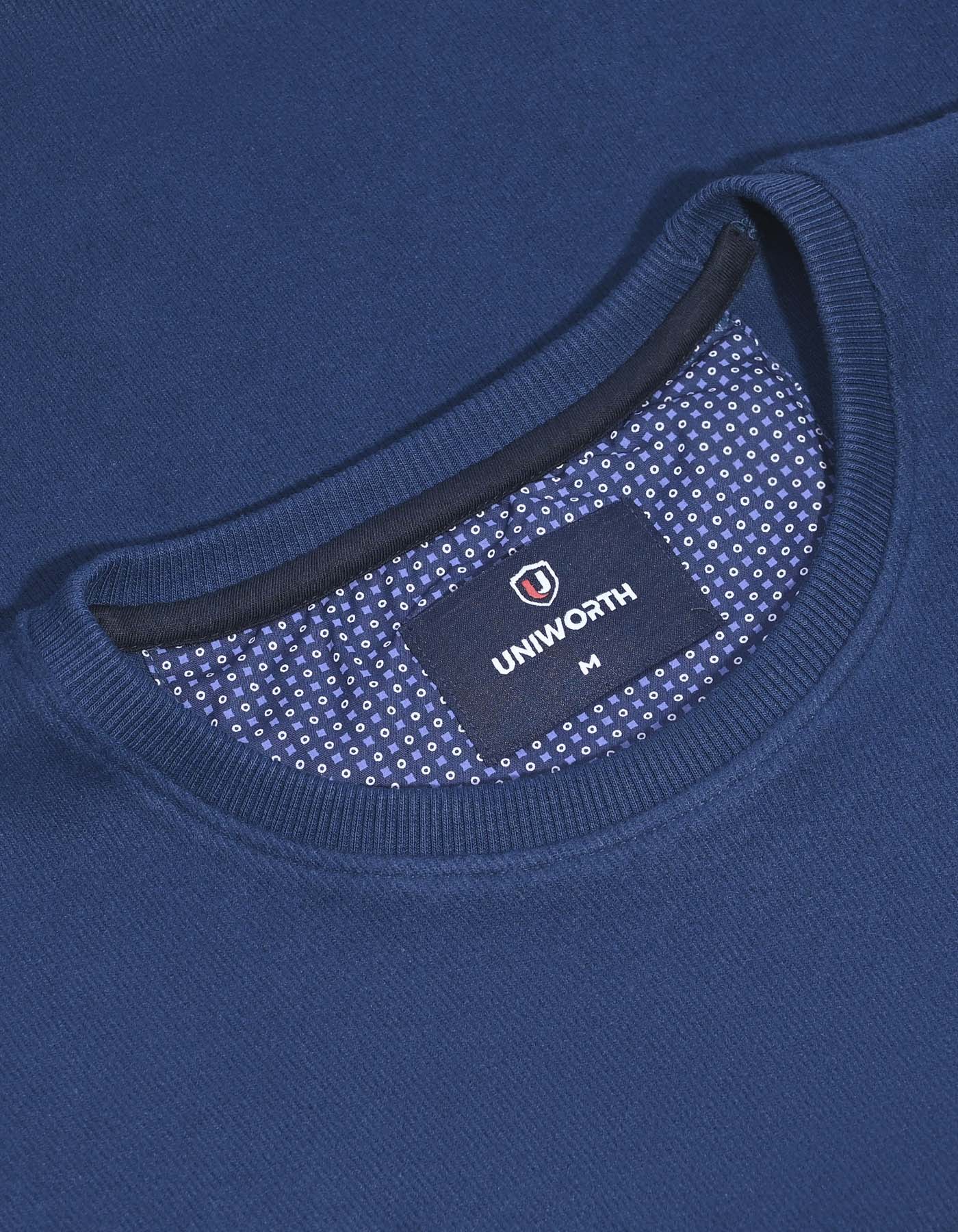 E Blue Plain Relax Fit Sweatshirt - Image 2