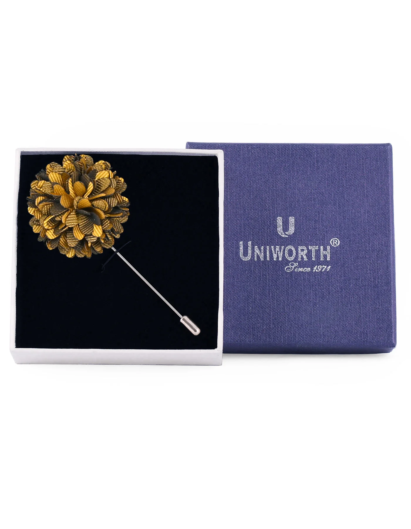 Golden Floral Coat Lapel Pin - Image 2