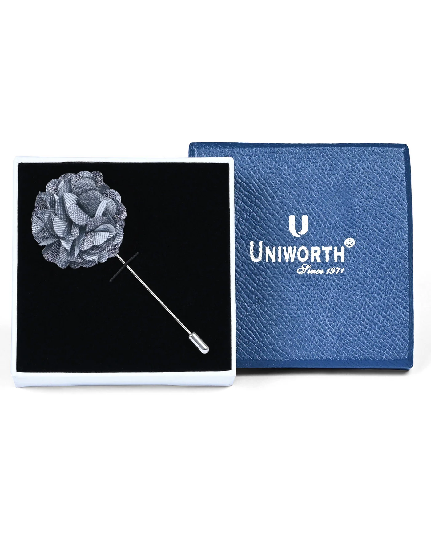 Gray Floral Coat Lapel Pin - Image 2