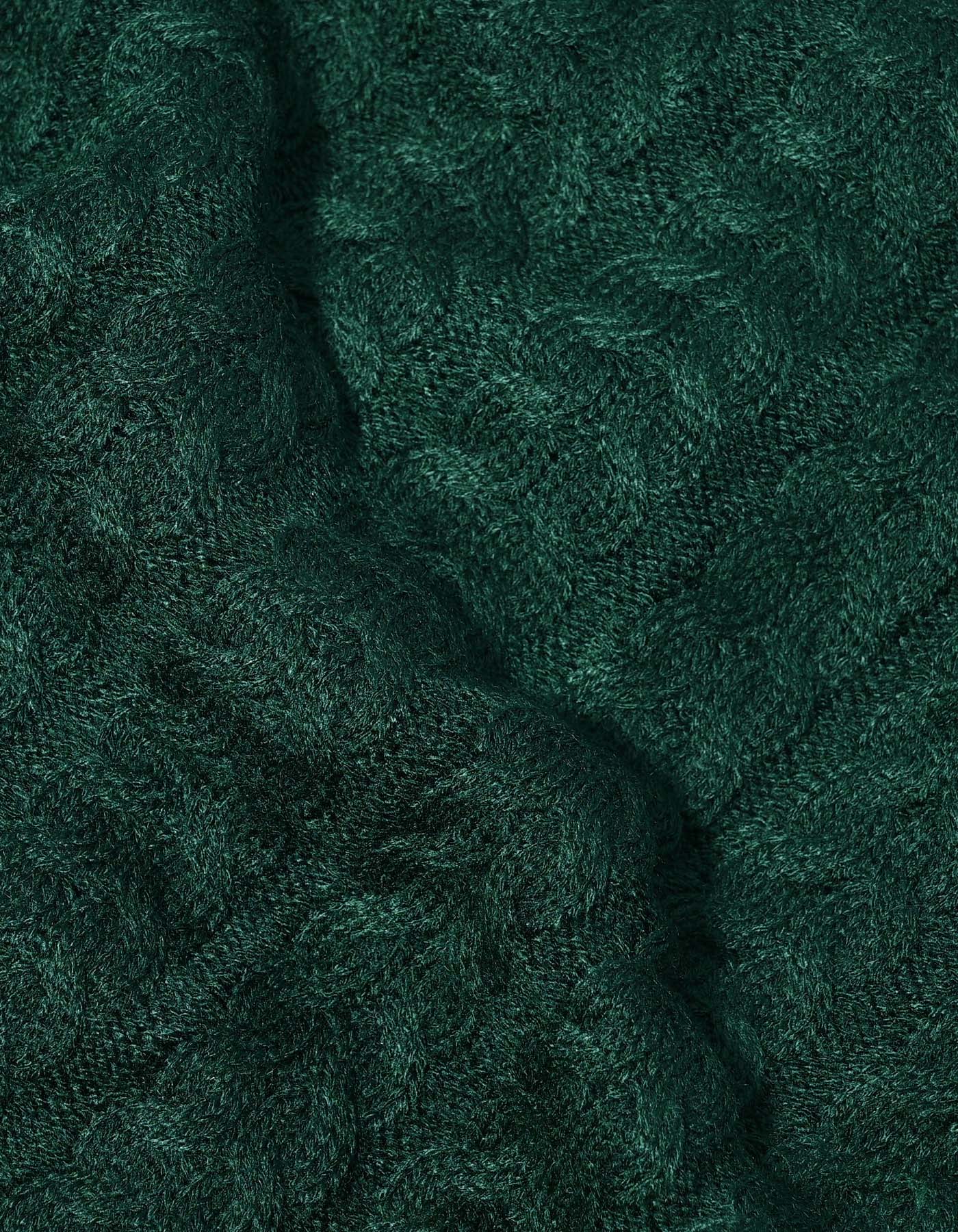 Green Cable Knit Shawl Collar Cardigan - Image 8