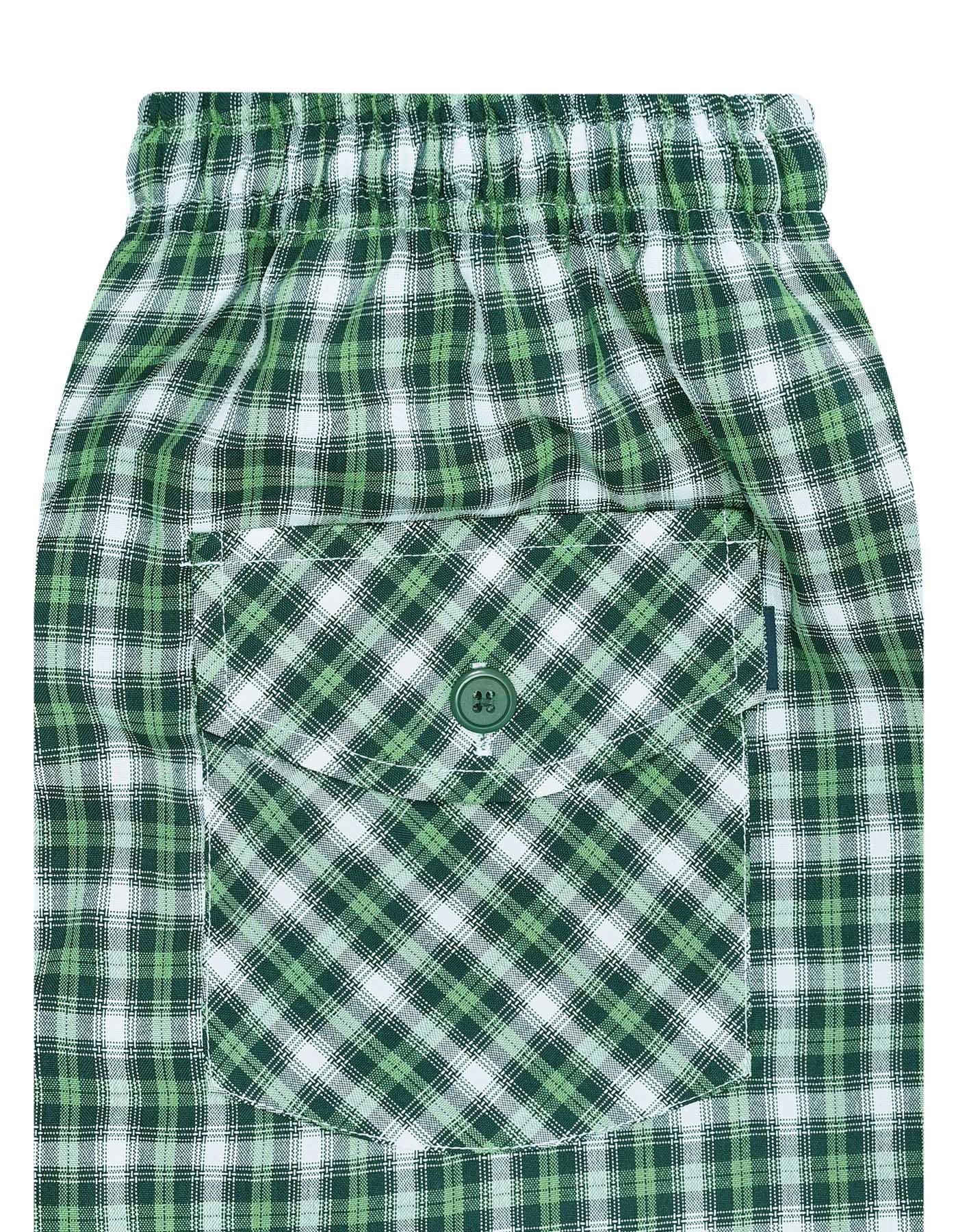 Green Check Cross Pocket Woven Pajama - Image 3