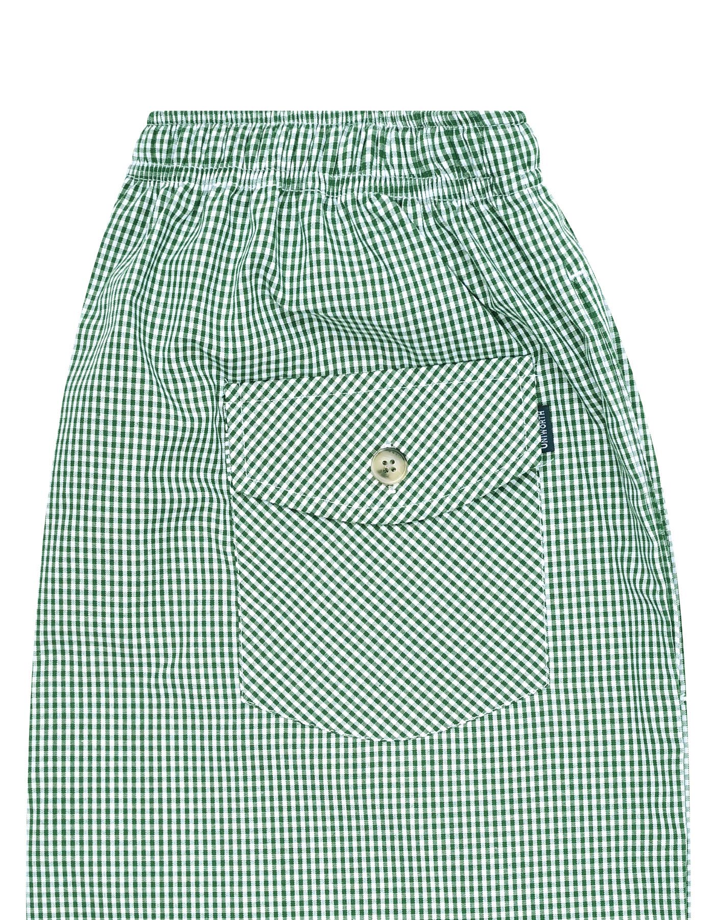 Green Check Cross Pocket Woven Pajama - Image 3