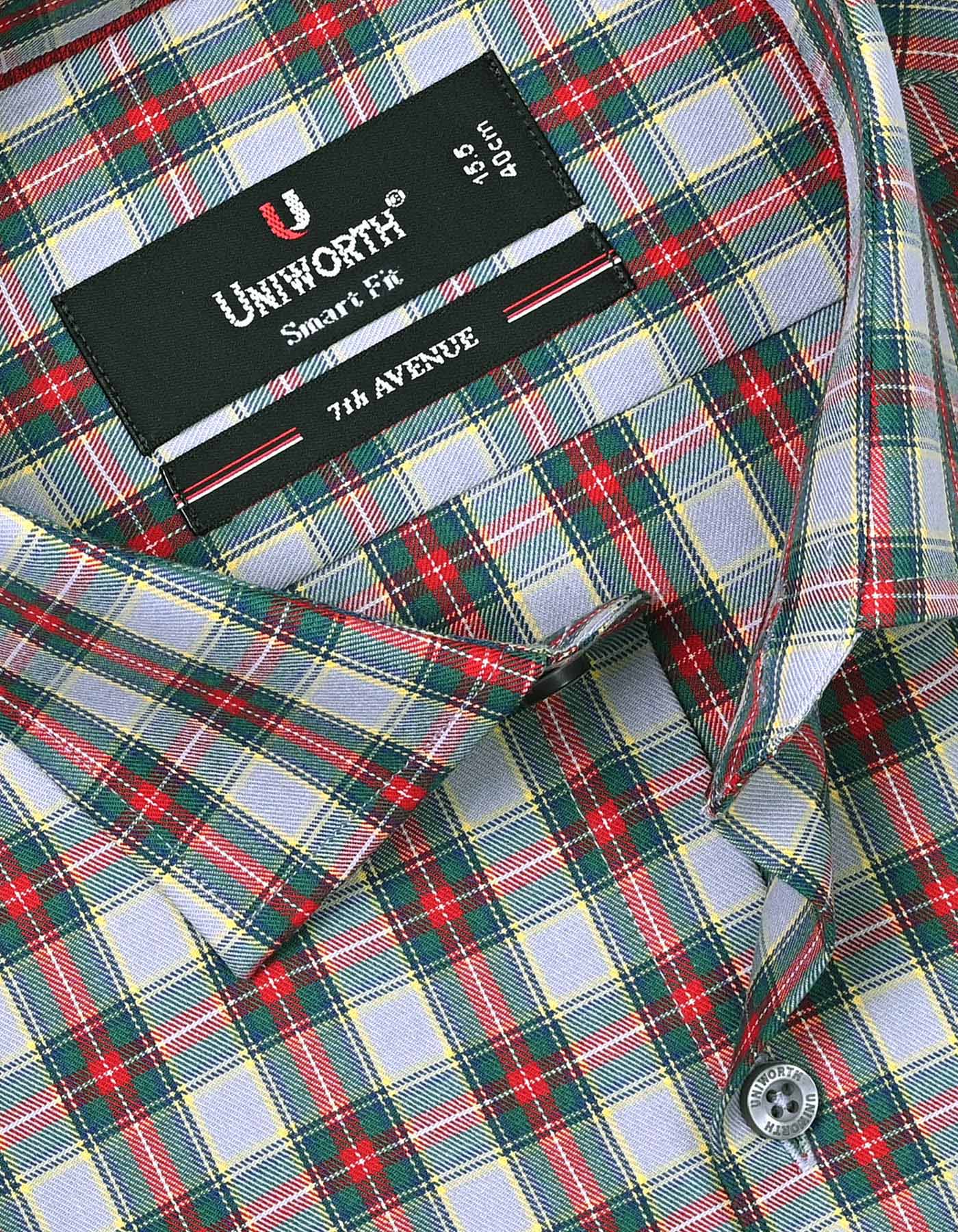 Green Check Tailored Smart Fit Shirt - Image 2
