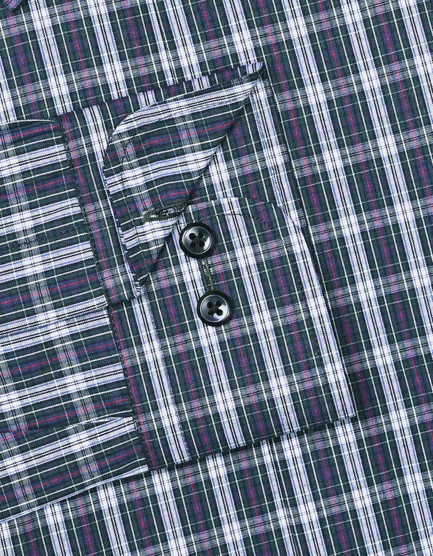 Green Check Tailored Smart Fit Shirt - Image 3