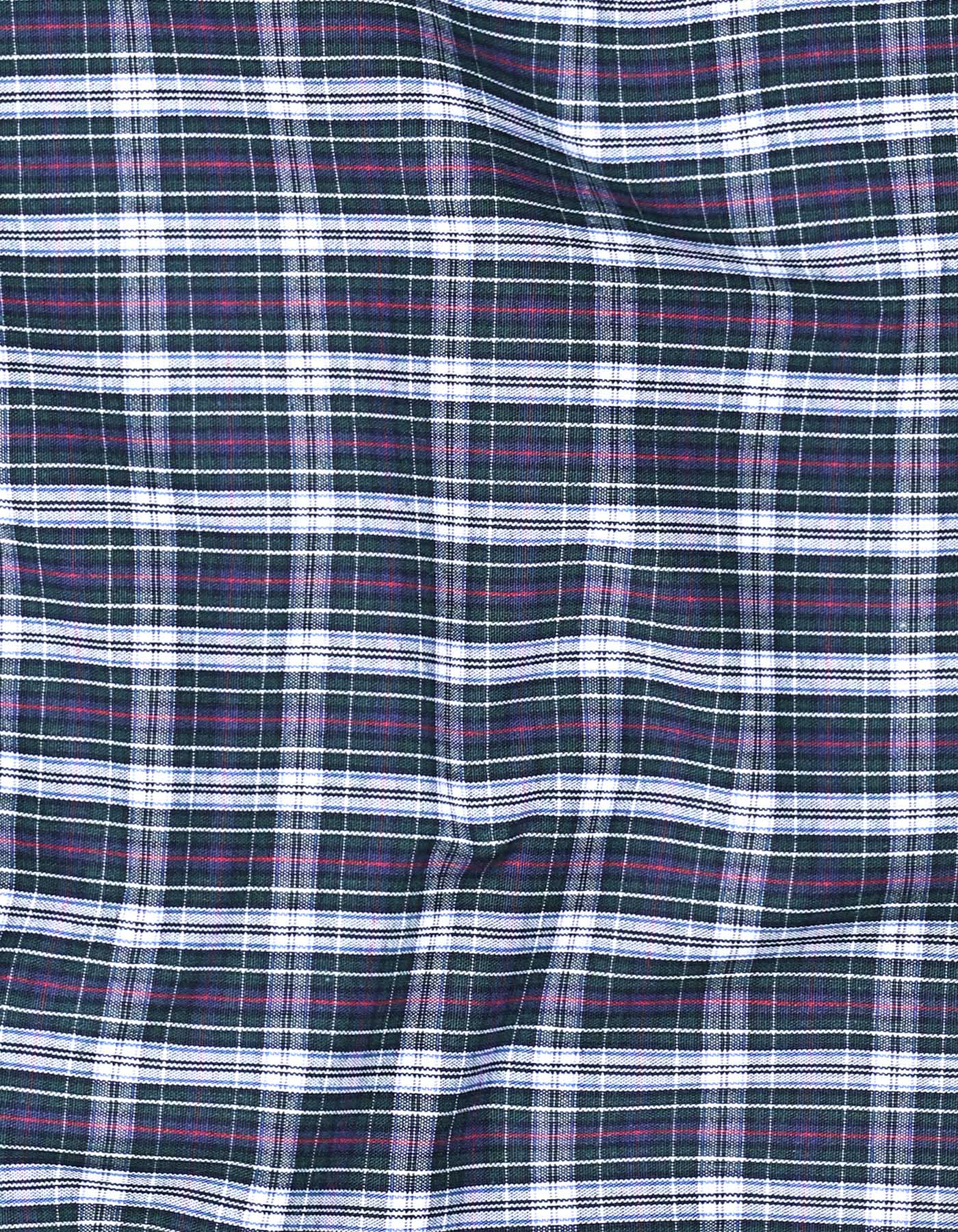 Green Check Tailored Smart Fit Shirt - Image 4