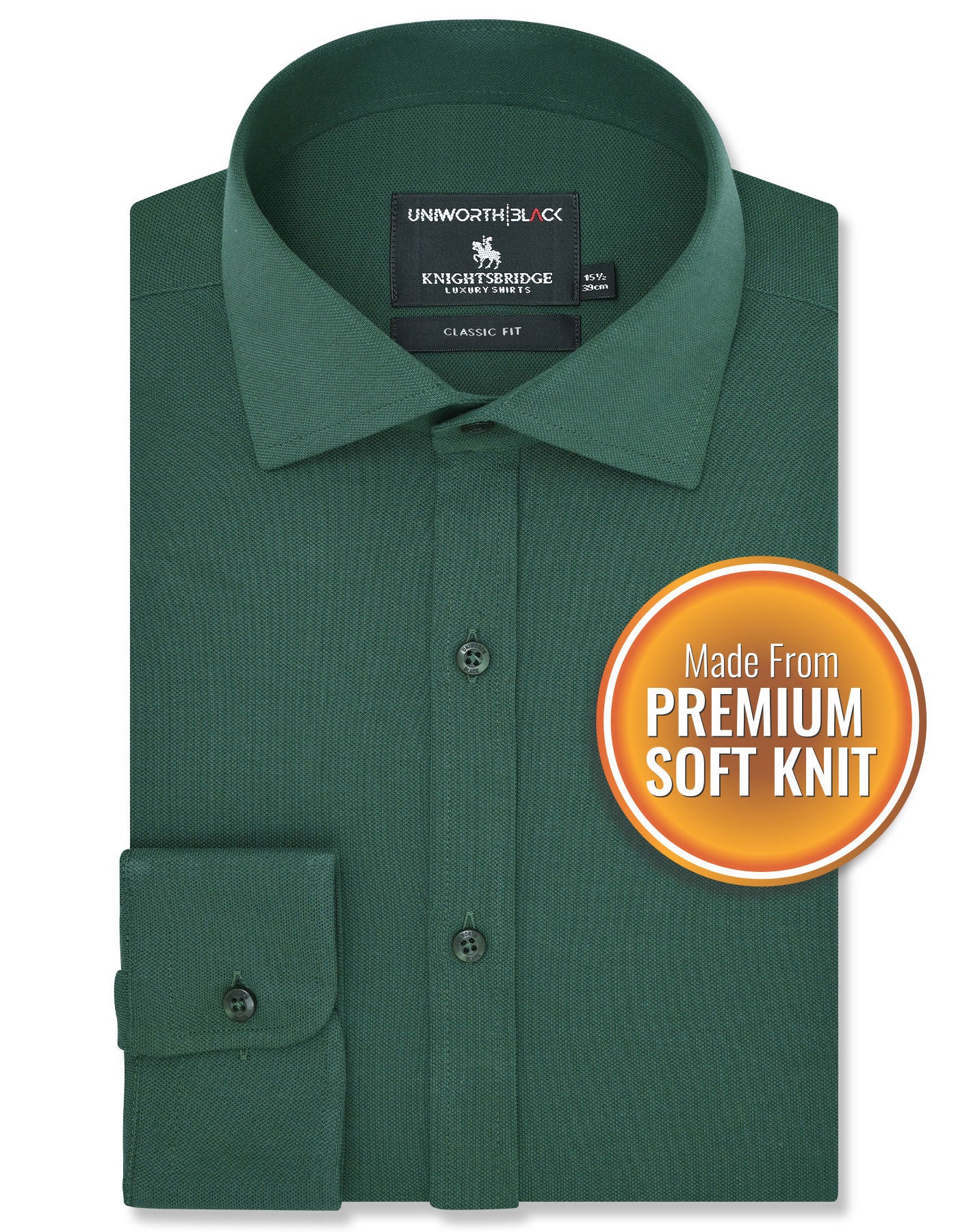 Green Plain Classic Fit Shirt