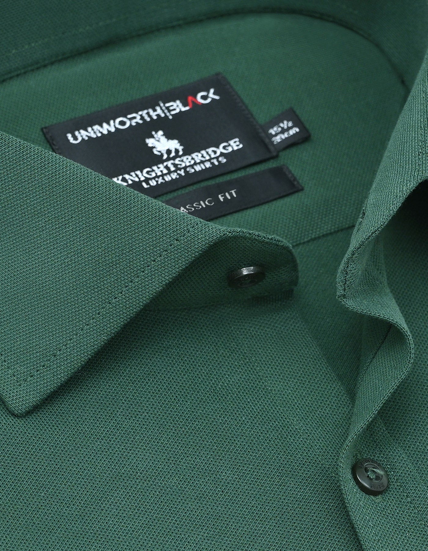 Green Plain Classic Fit Shirt - Image 2