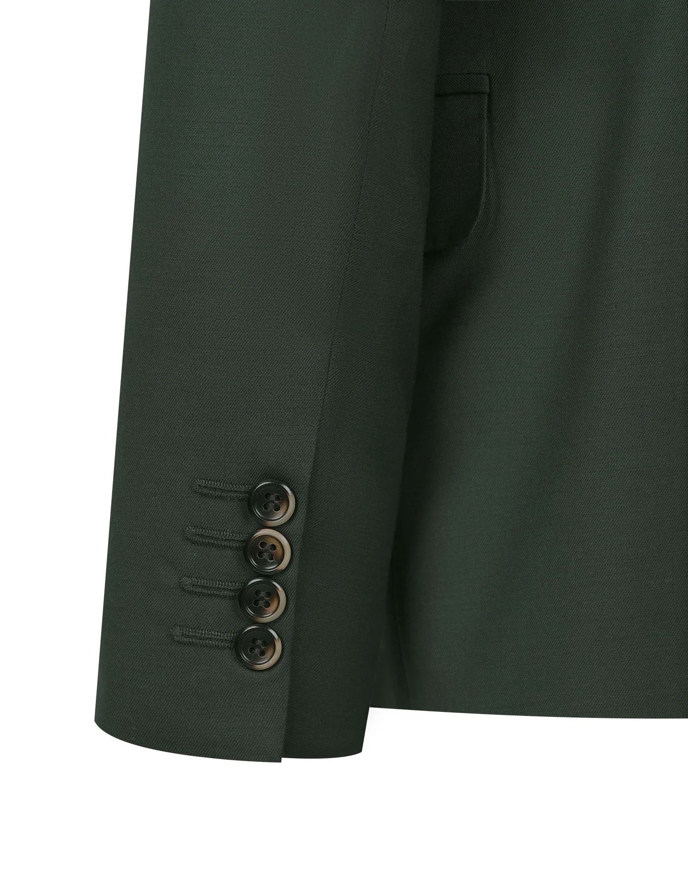 Green Plain Classic Fit Suit - Image 4
