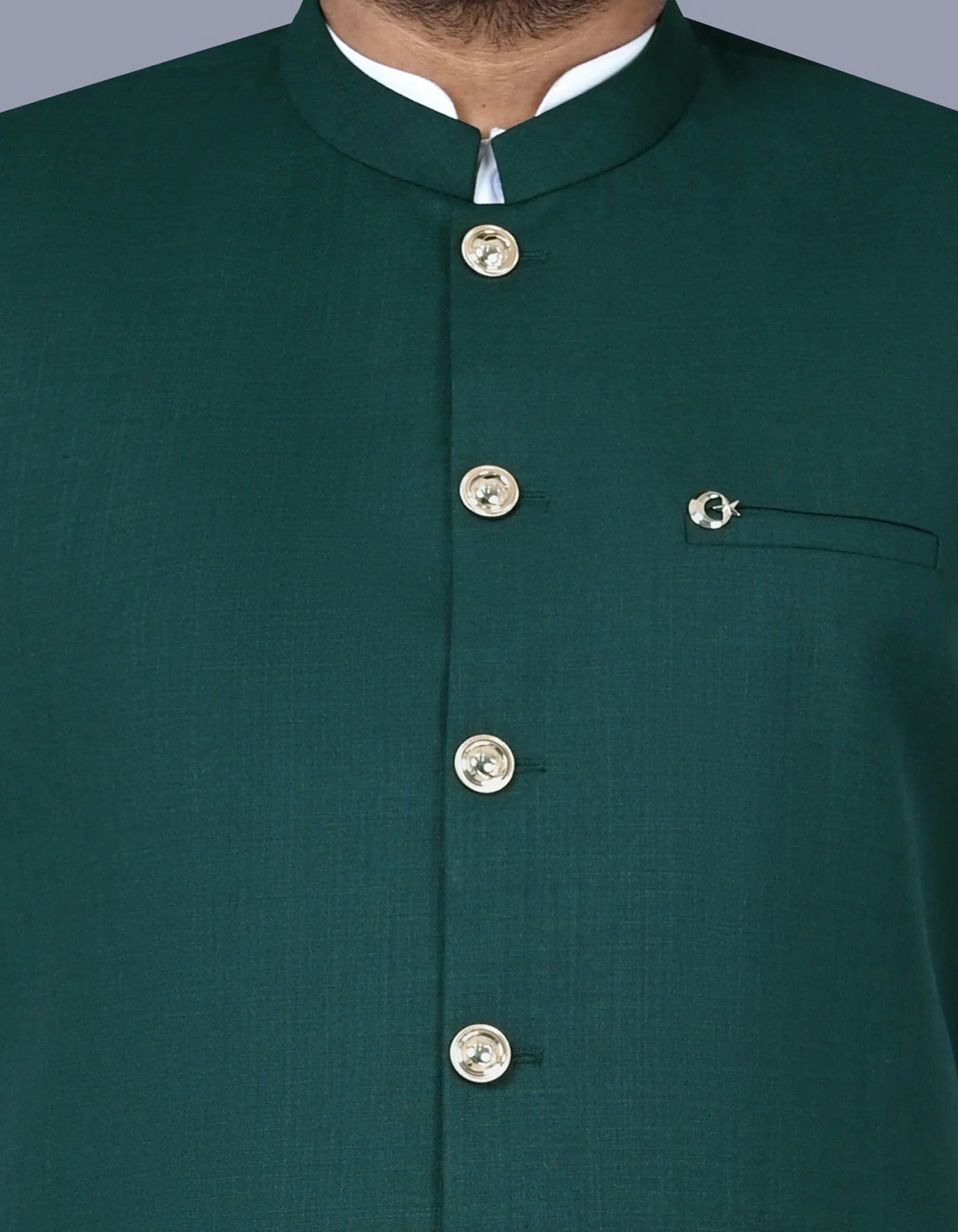 Green Plain Essential Waist Coat - Image 2