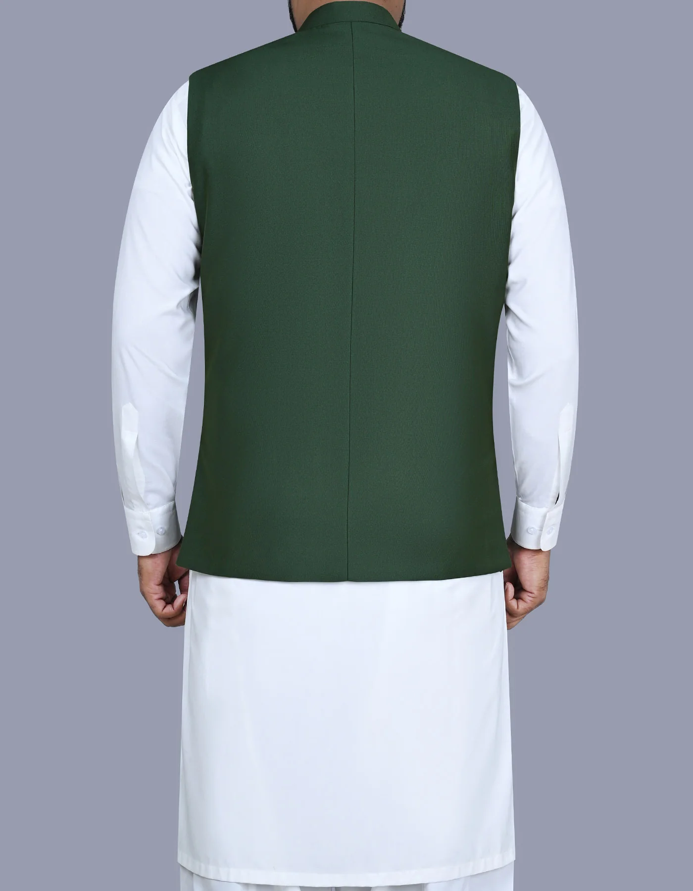Green Plain Heritage Waist Coat - Image 7