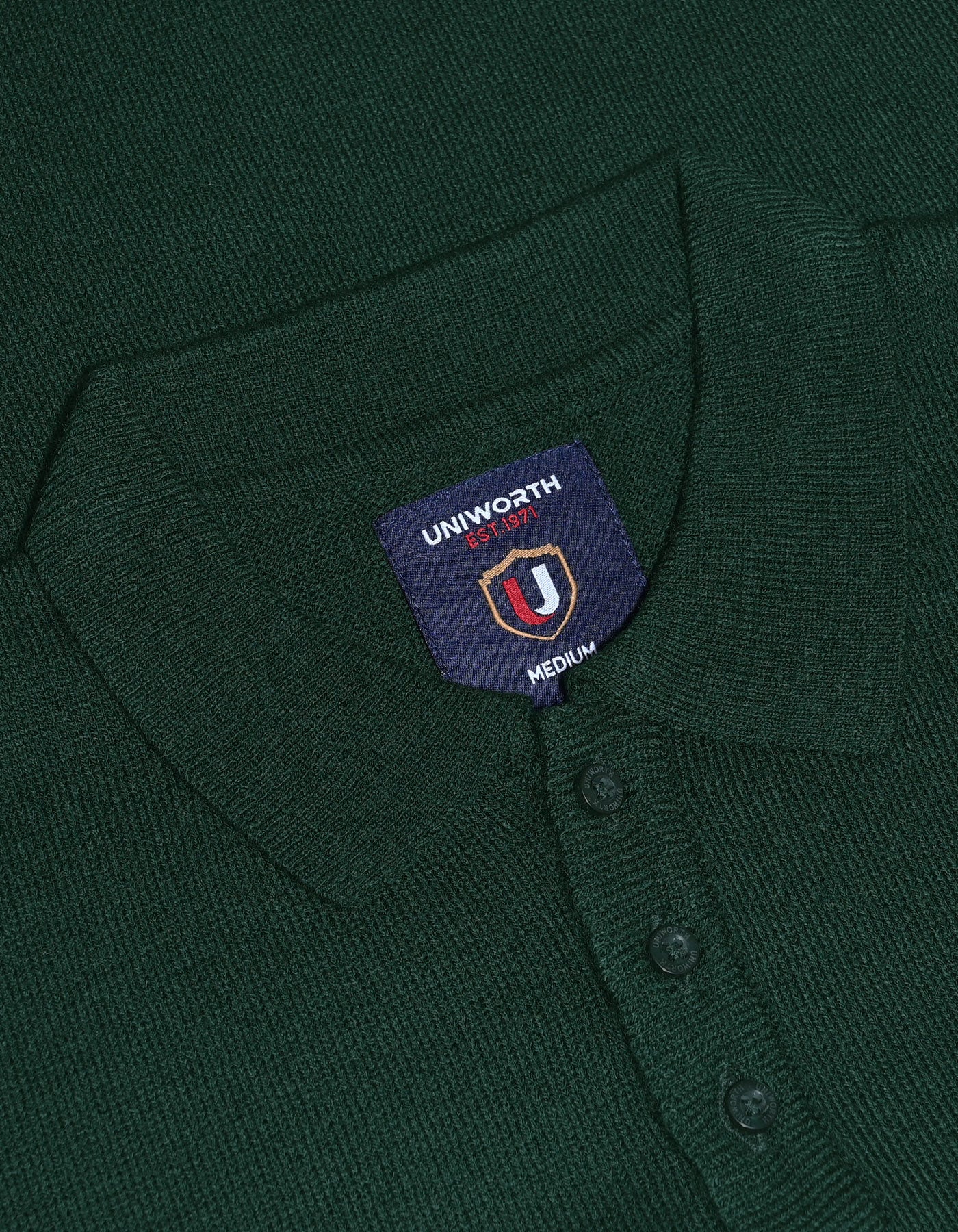 Green Plain Polo Collar Sweater - Image 4