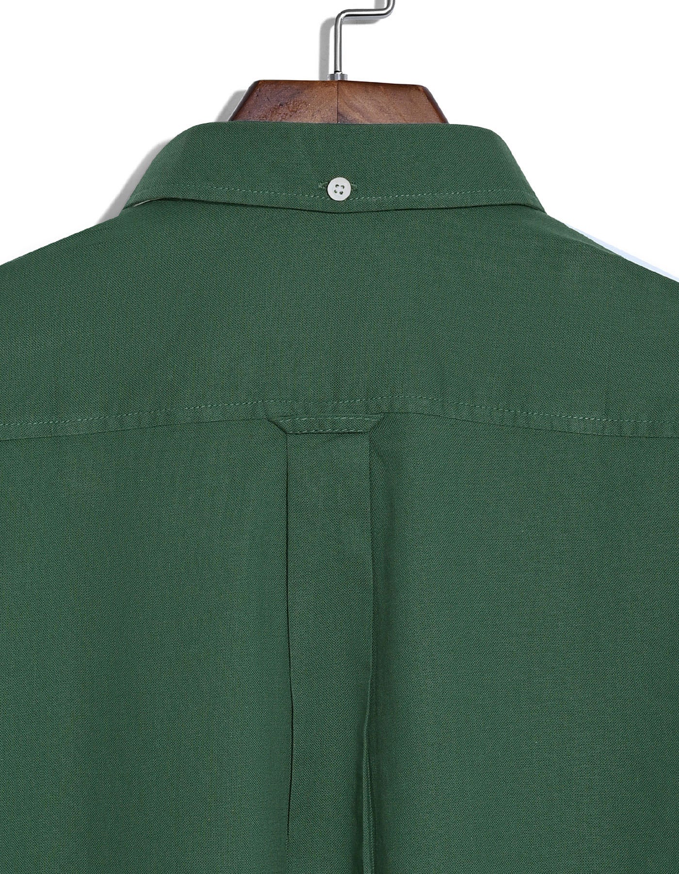 Green Plain Regular Fit Casual Shirt - Image 6