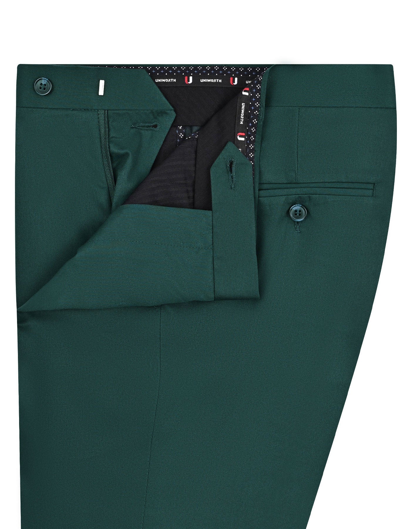 Green Plain Smart Fit Formal Trouser - Image 2