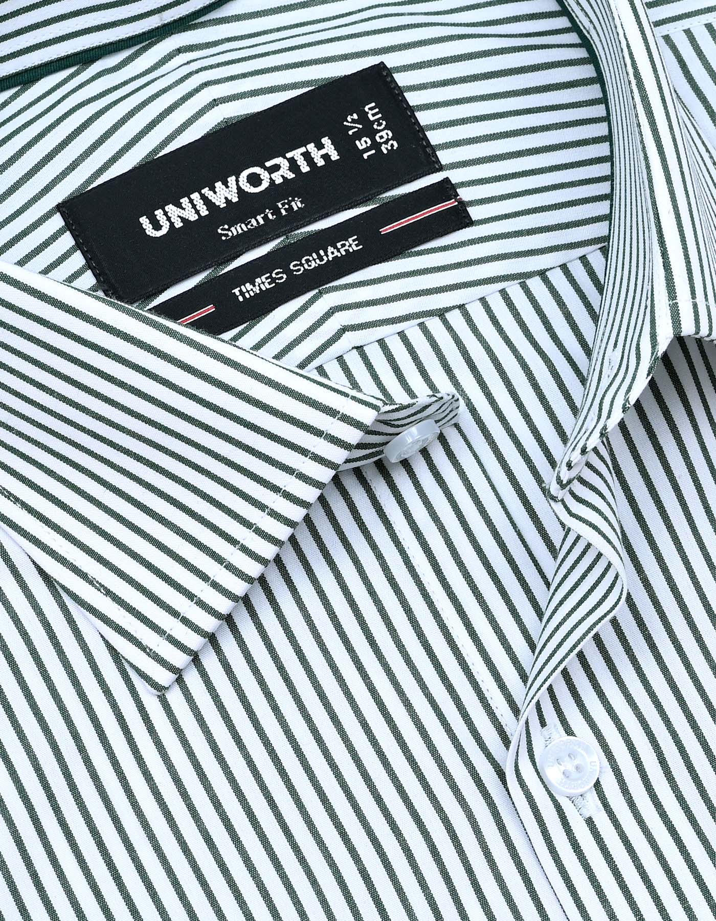 Green Stripe Tailored Smart Fit Shirt - Image 2