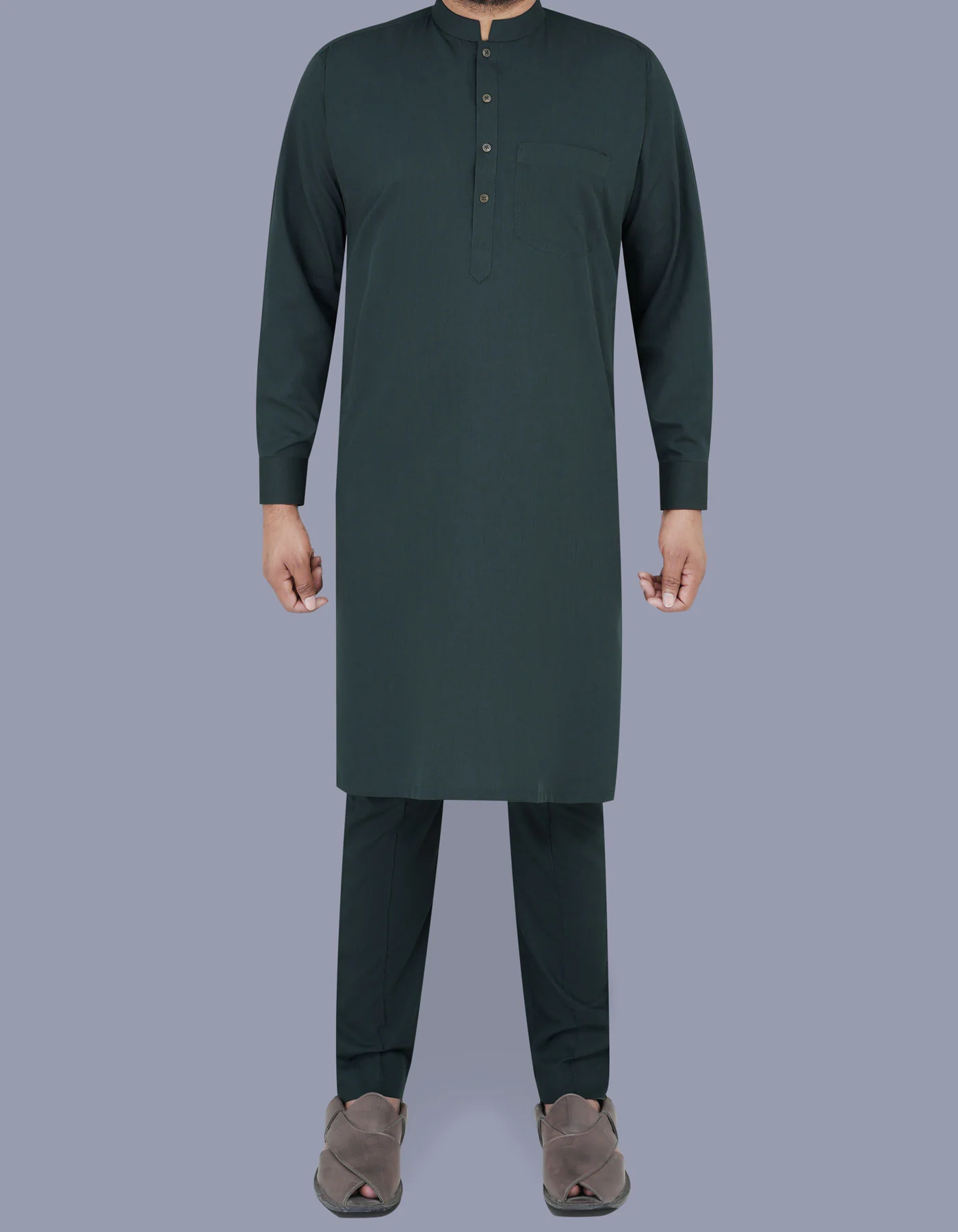 Green Texture Kurta Pajama