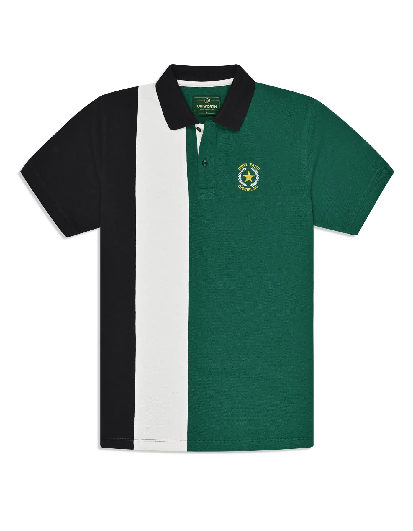Green Unity Faith Discipline Color Block Polo - Image 2