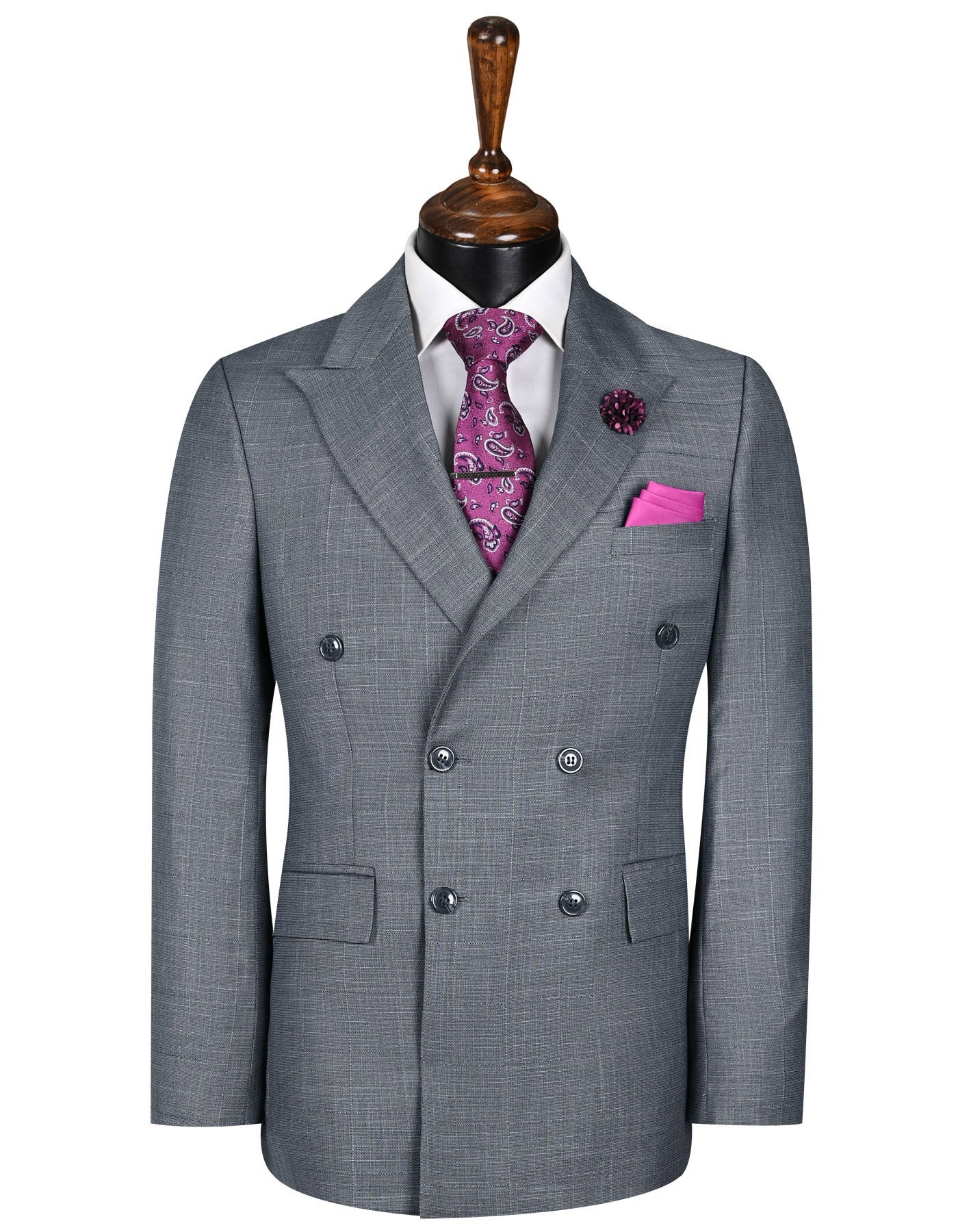 Grey Check Classic Fit Suit