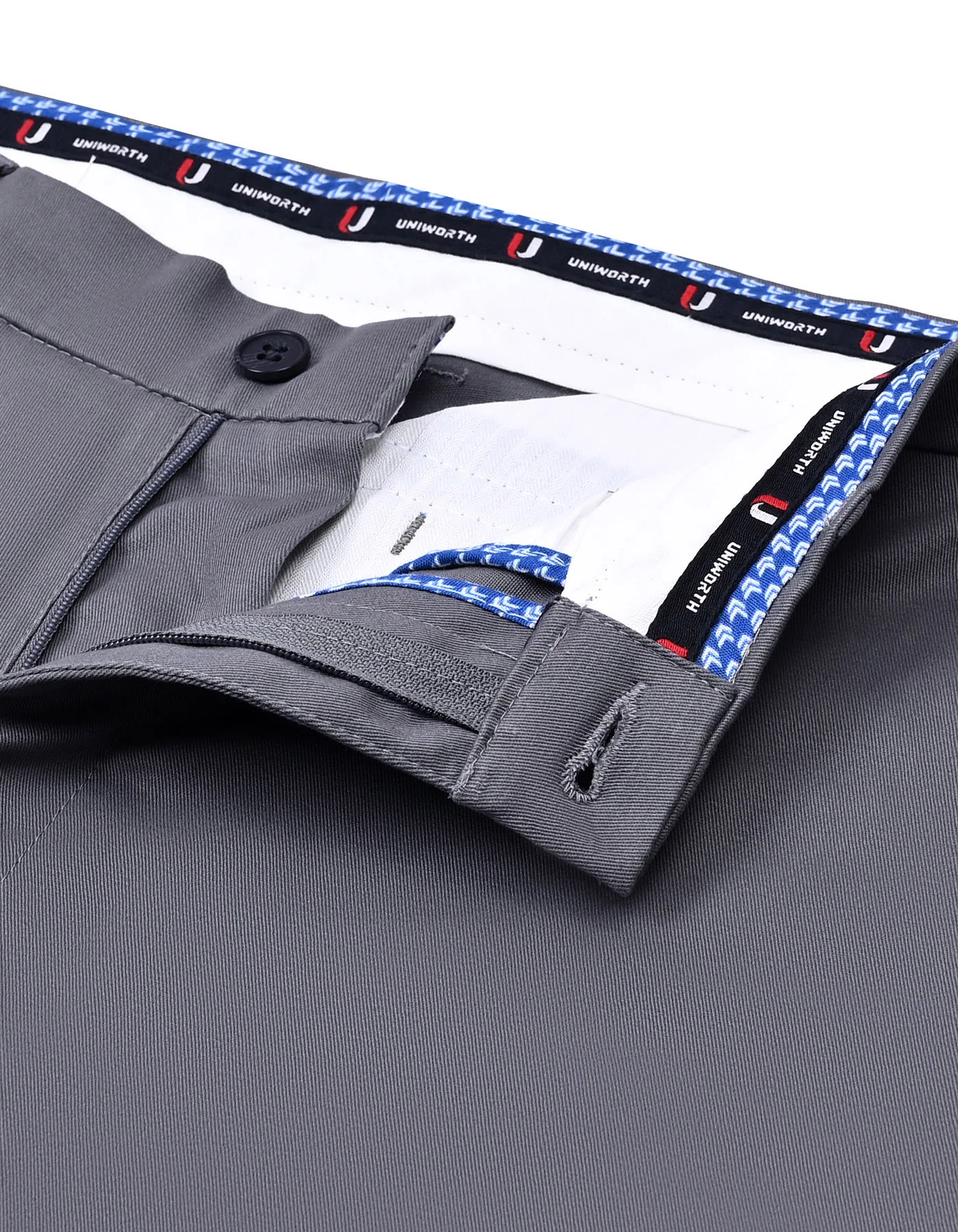 Grey Classic Fit Cotton Trouser - Image 2