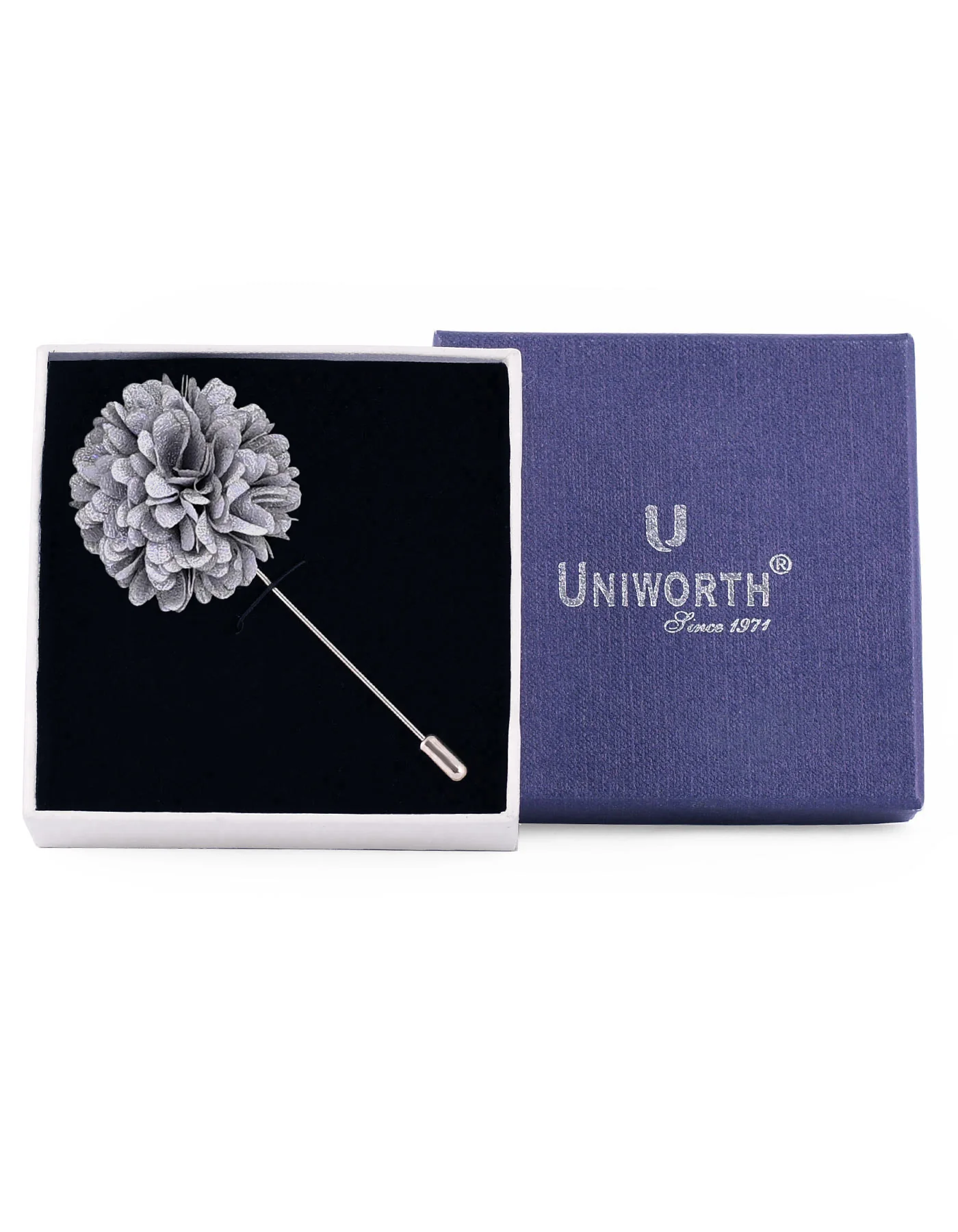 Grey Floral Coat Lapel Pin - Image 2