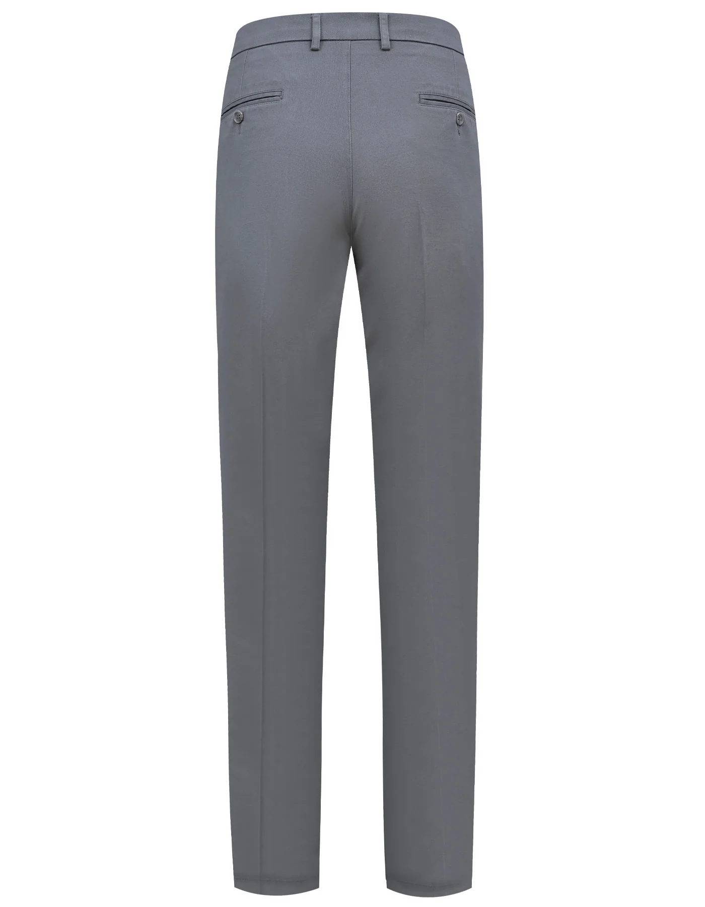 Grey Plain Classic Fit Cotton Trouser - Image 5