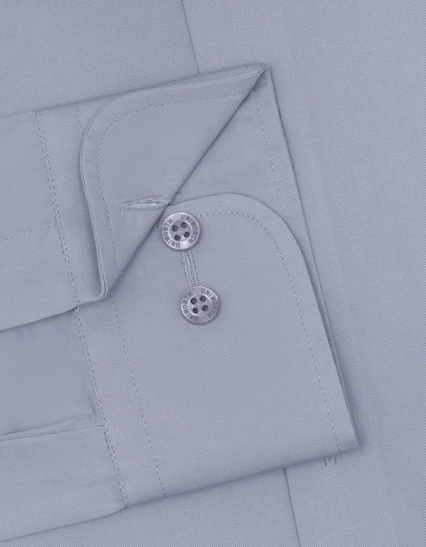 Grey Plain Classic Fit Shirt - Image 3