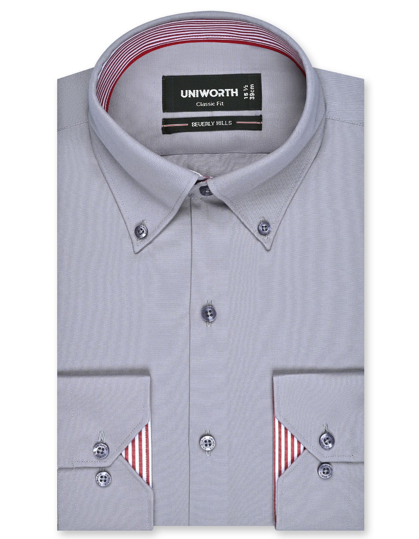 Grey Plain Classic Fit Shirt