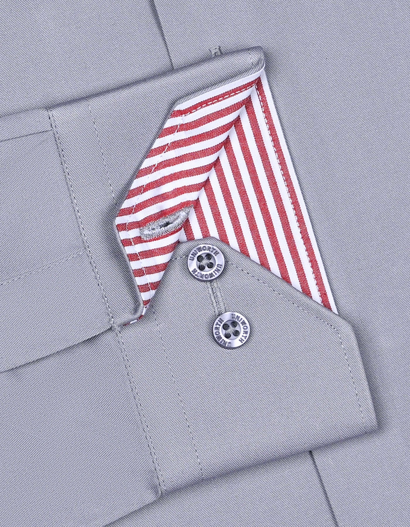 Grey Plain Classic Fit Shirt - Image 3