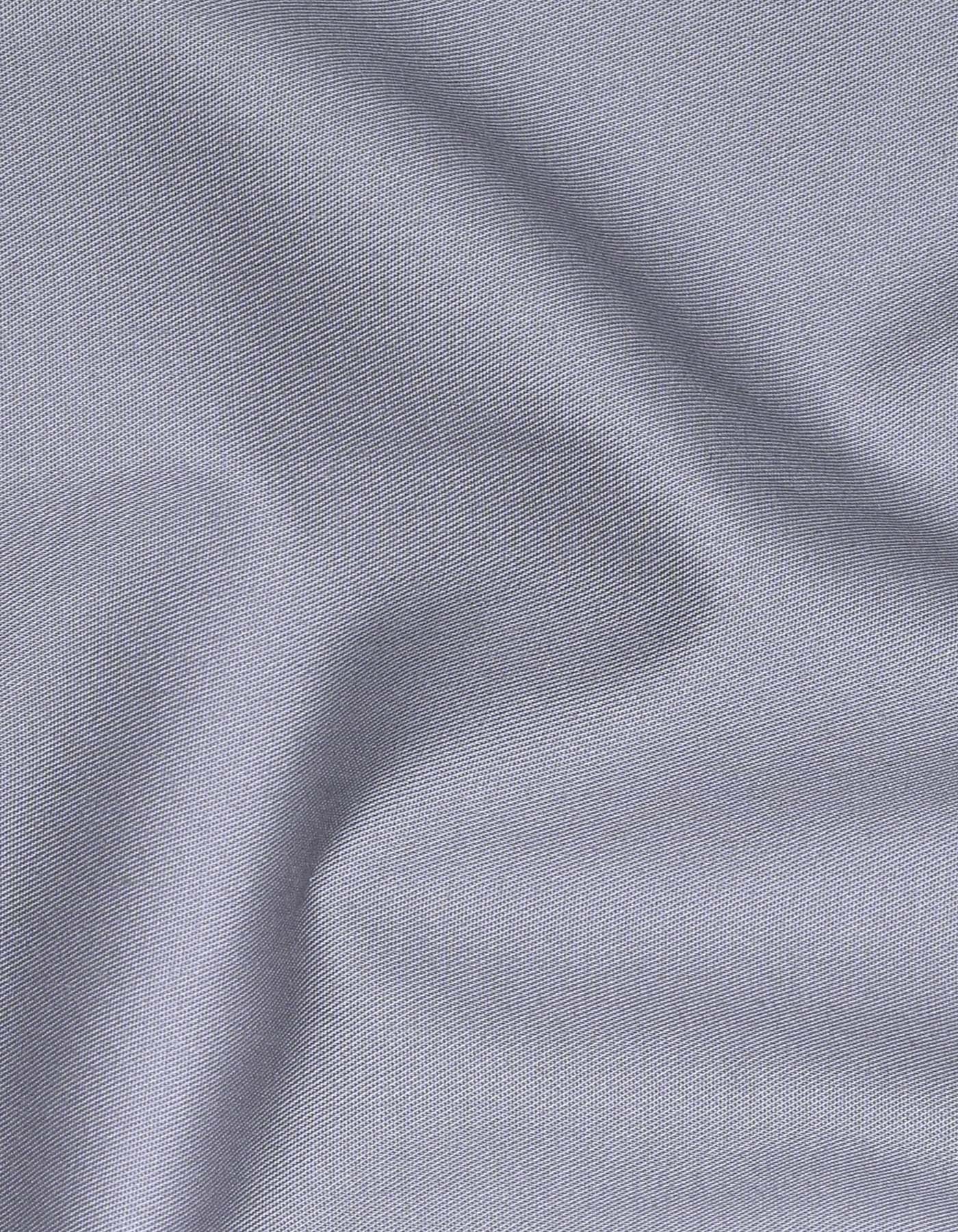 Grey Plain Classic Fit Shirt - Image 4