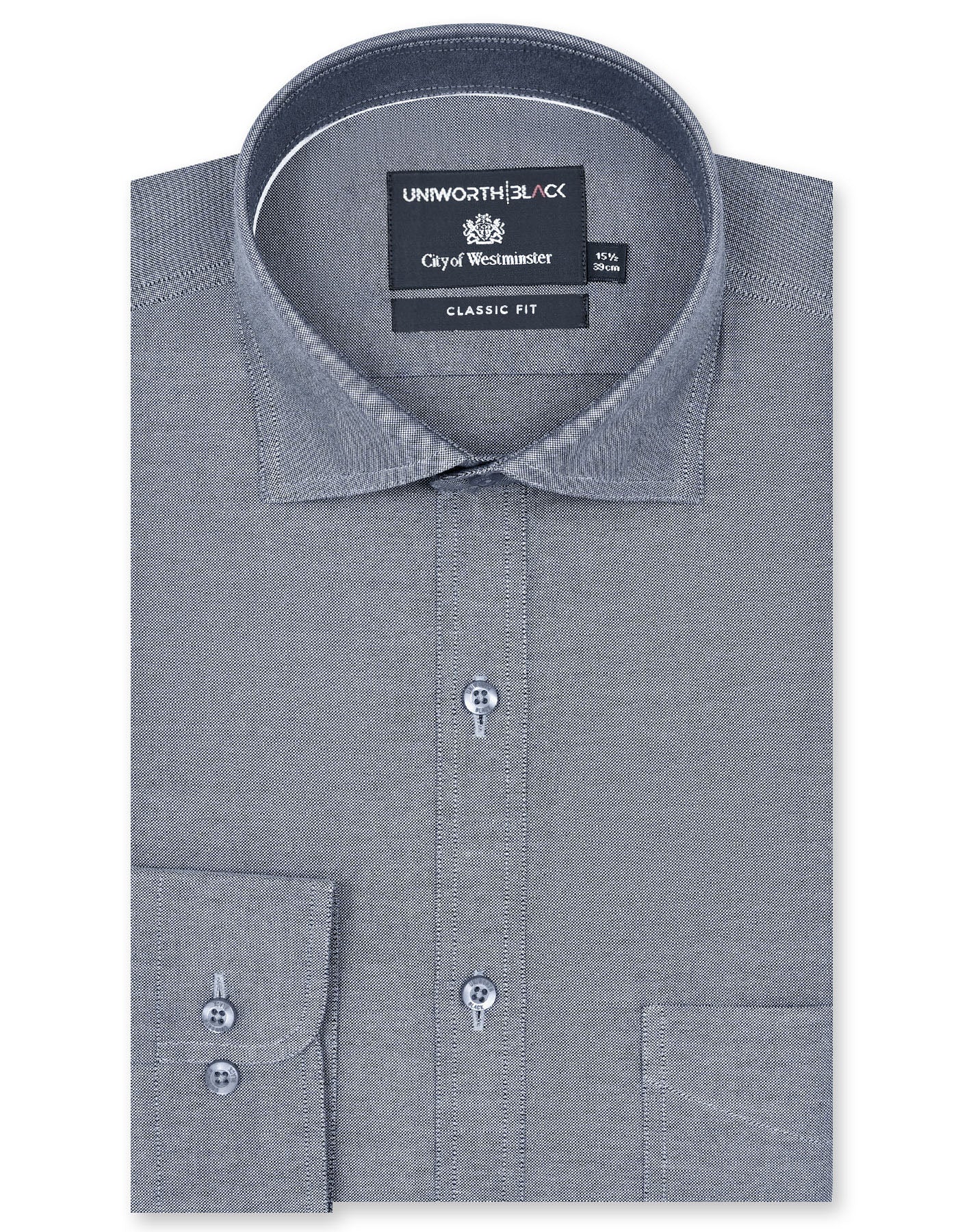Grey Plain Classic Fit Shirt