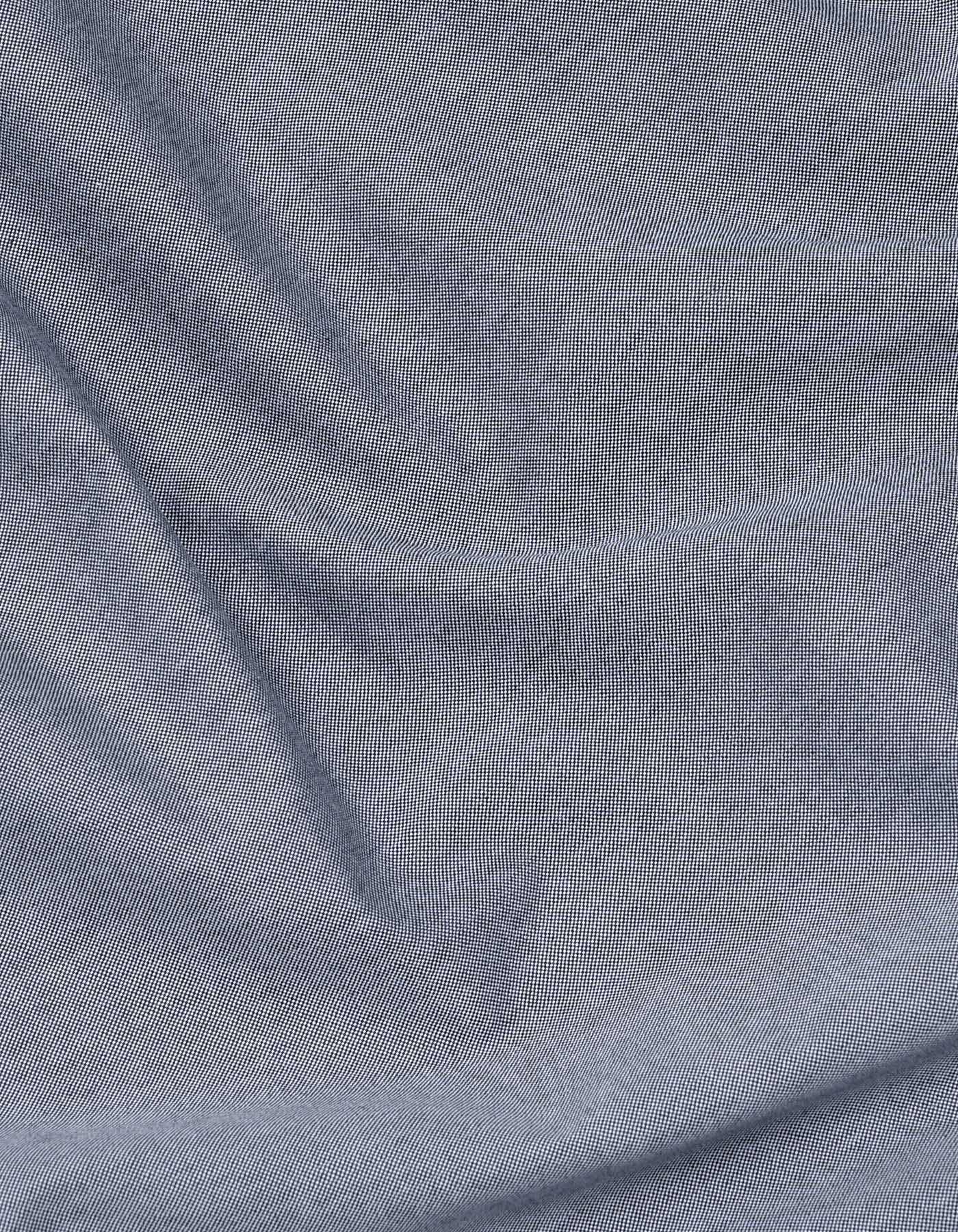 Grey Plain Classic Fit Shirt - Image 4