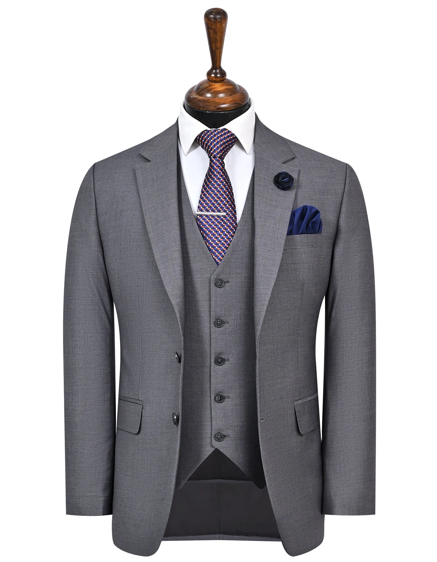 Grey Plain Classic Fit Suit